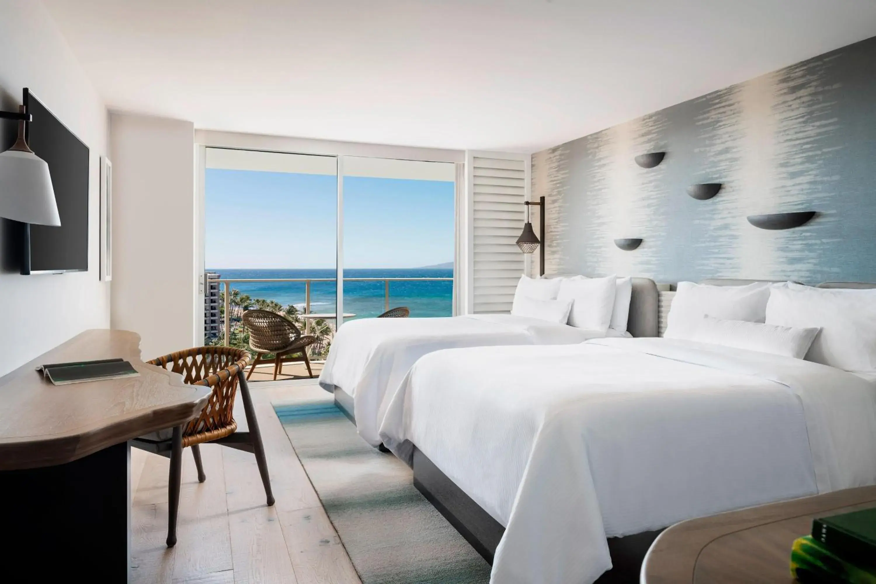 Luxury Ocean Queen Room with Two Queen Beds, Adapted Tub and Balcony - Hokupa'a/Mobility Accessible in The Westin Maui Resort & Spa, Ka'anapali Luxury Ocean Queen Room with Two Queen Beds, Adapted Tub and Balcony - Hokupa'a/Mobility Accessible in The Westin Maui Resort & Spa, Ka'anapali