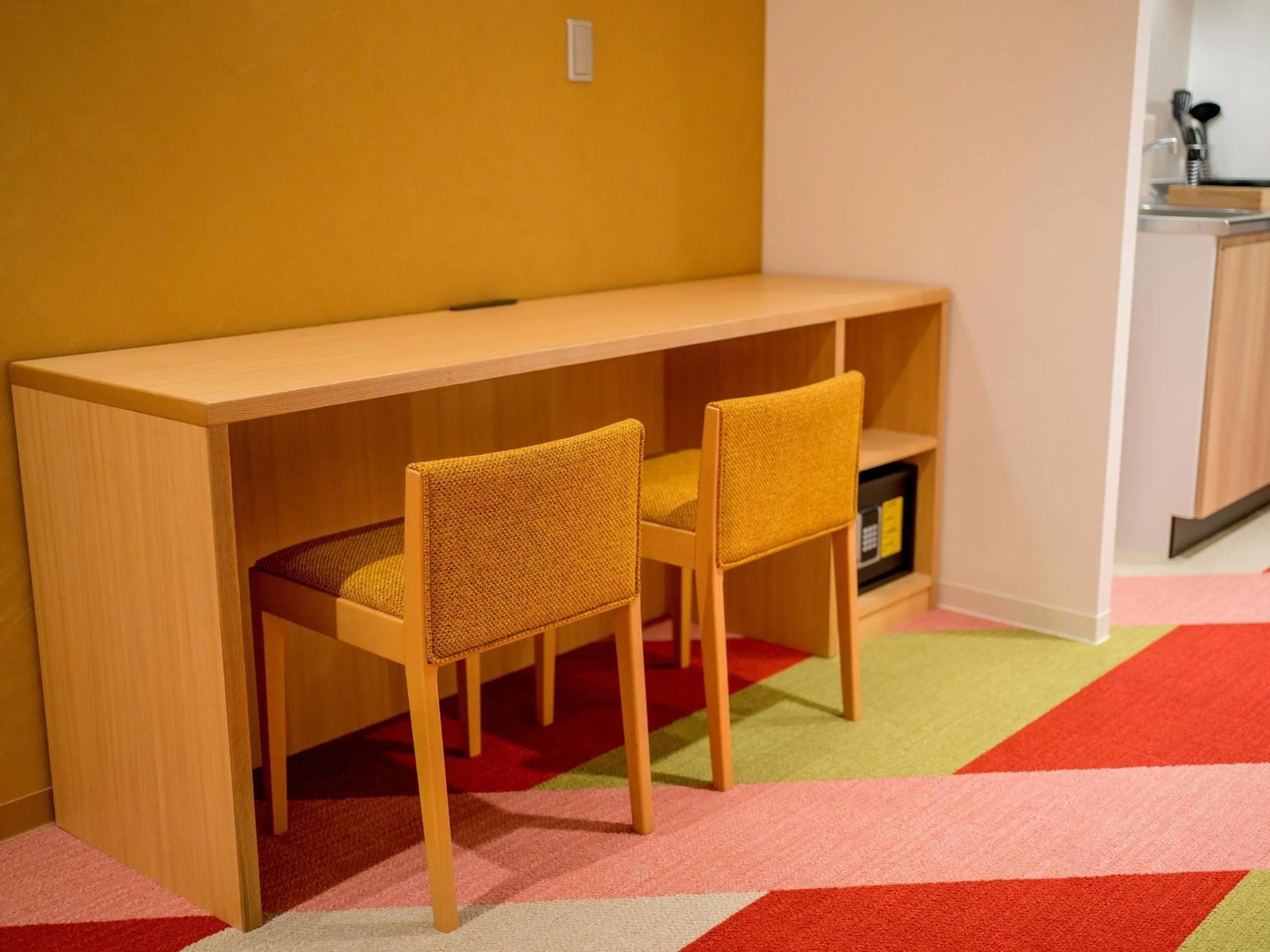 Seating area in RESI STAY Nishijin