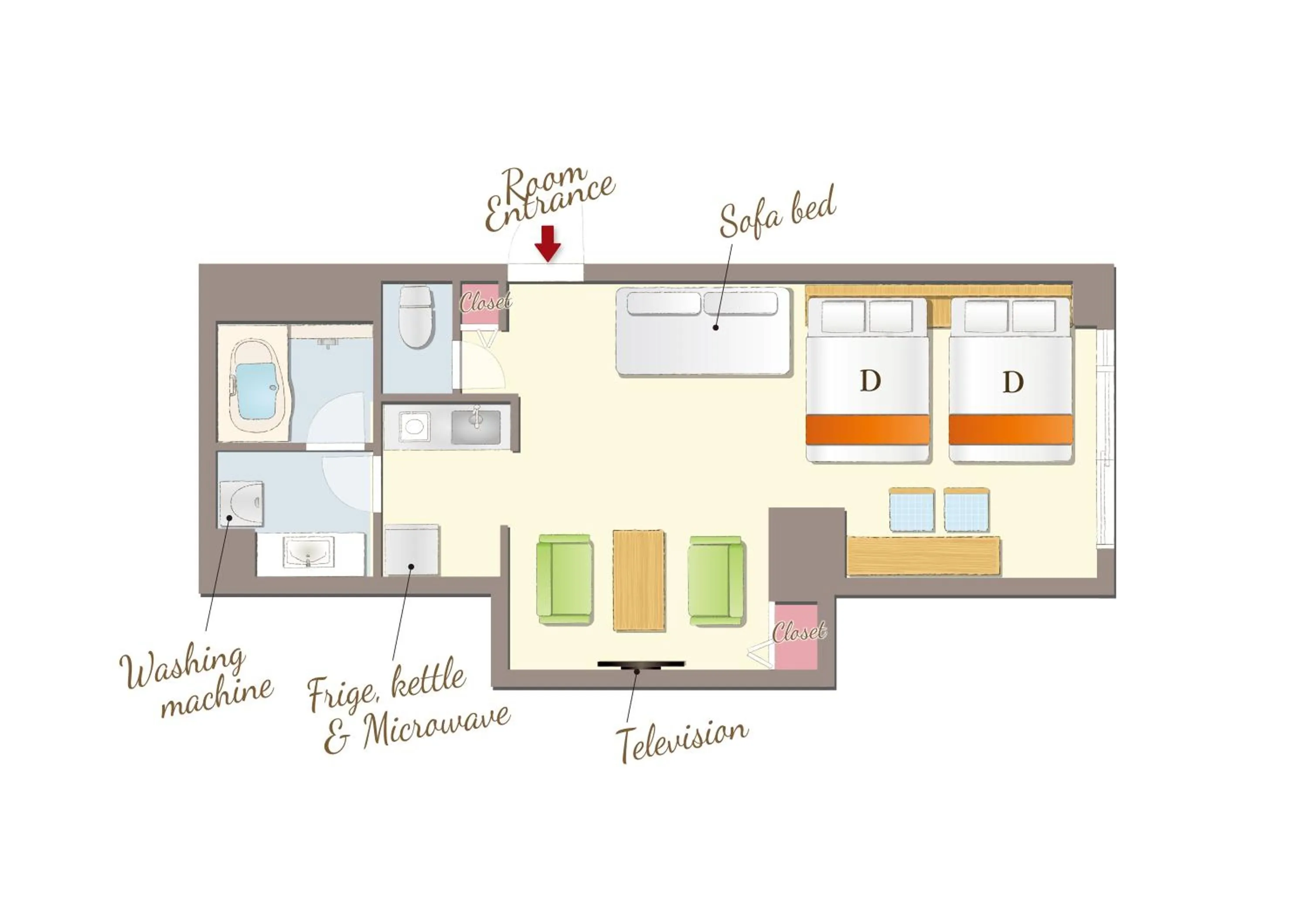 Floor plan in RESI STAY Nishijin