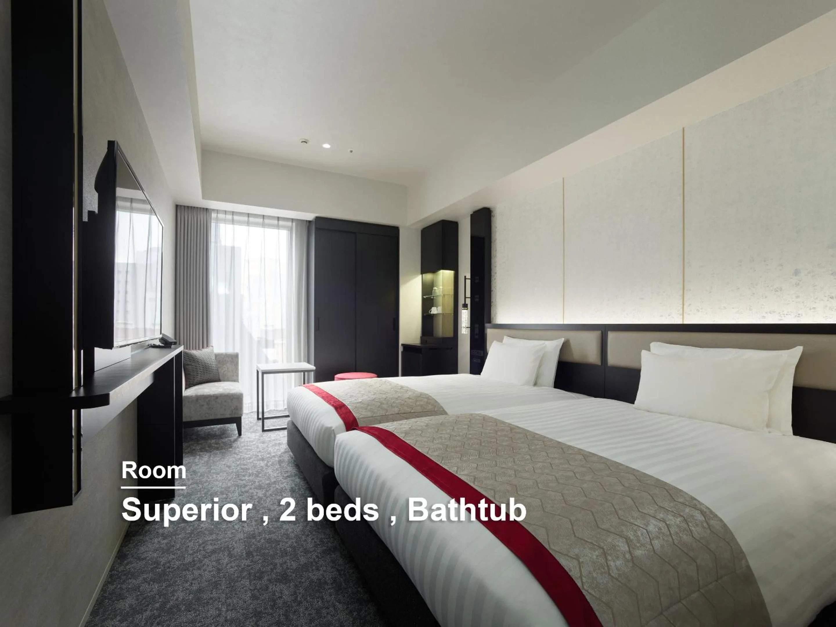 Photo of the whole room, Bed in Mitsui Garden Hotel Fukuoka Nakasu