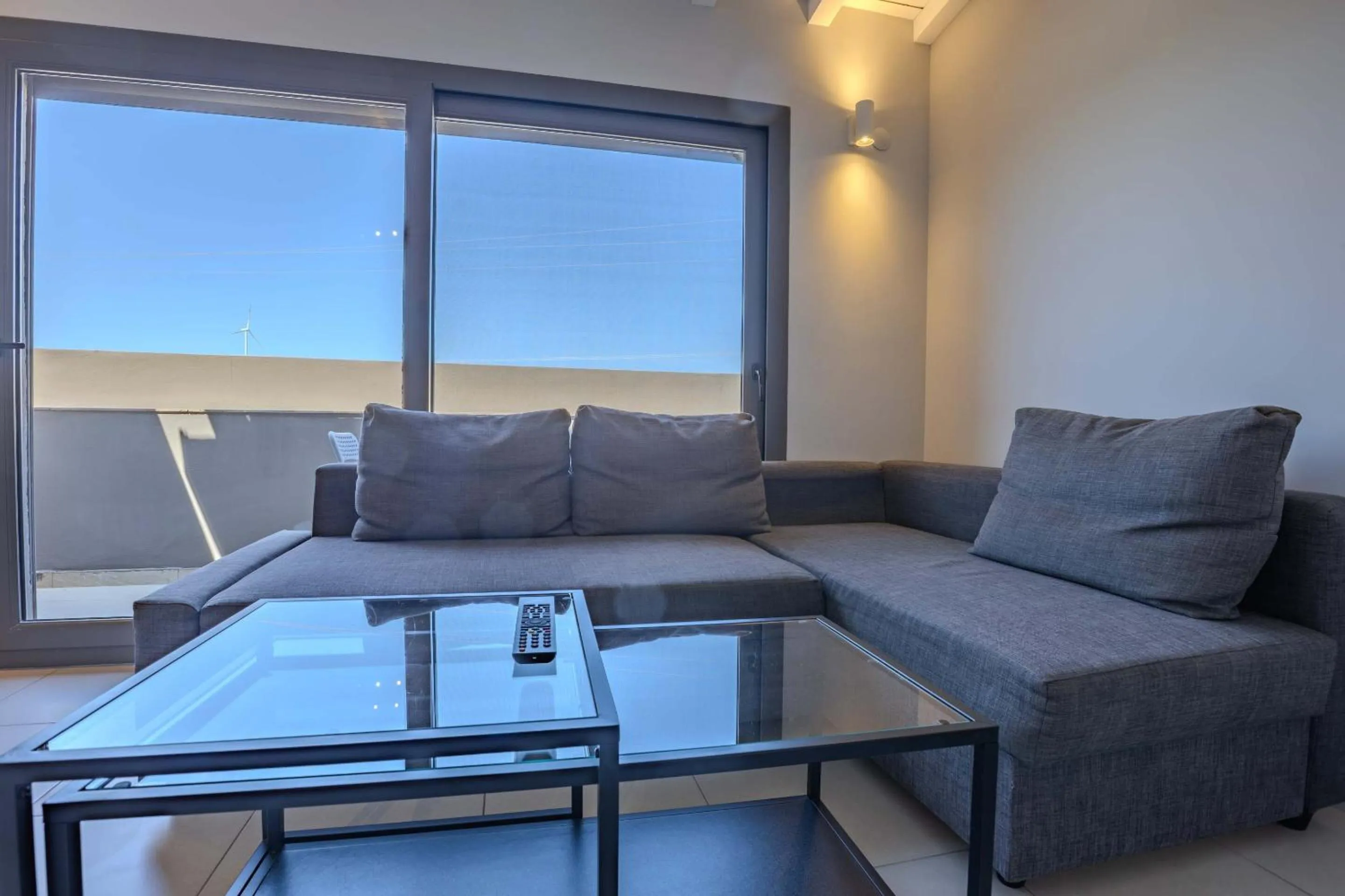 Living room in AEGEAN Apartments - Marina & Chios Island View