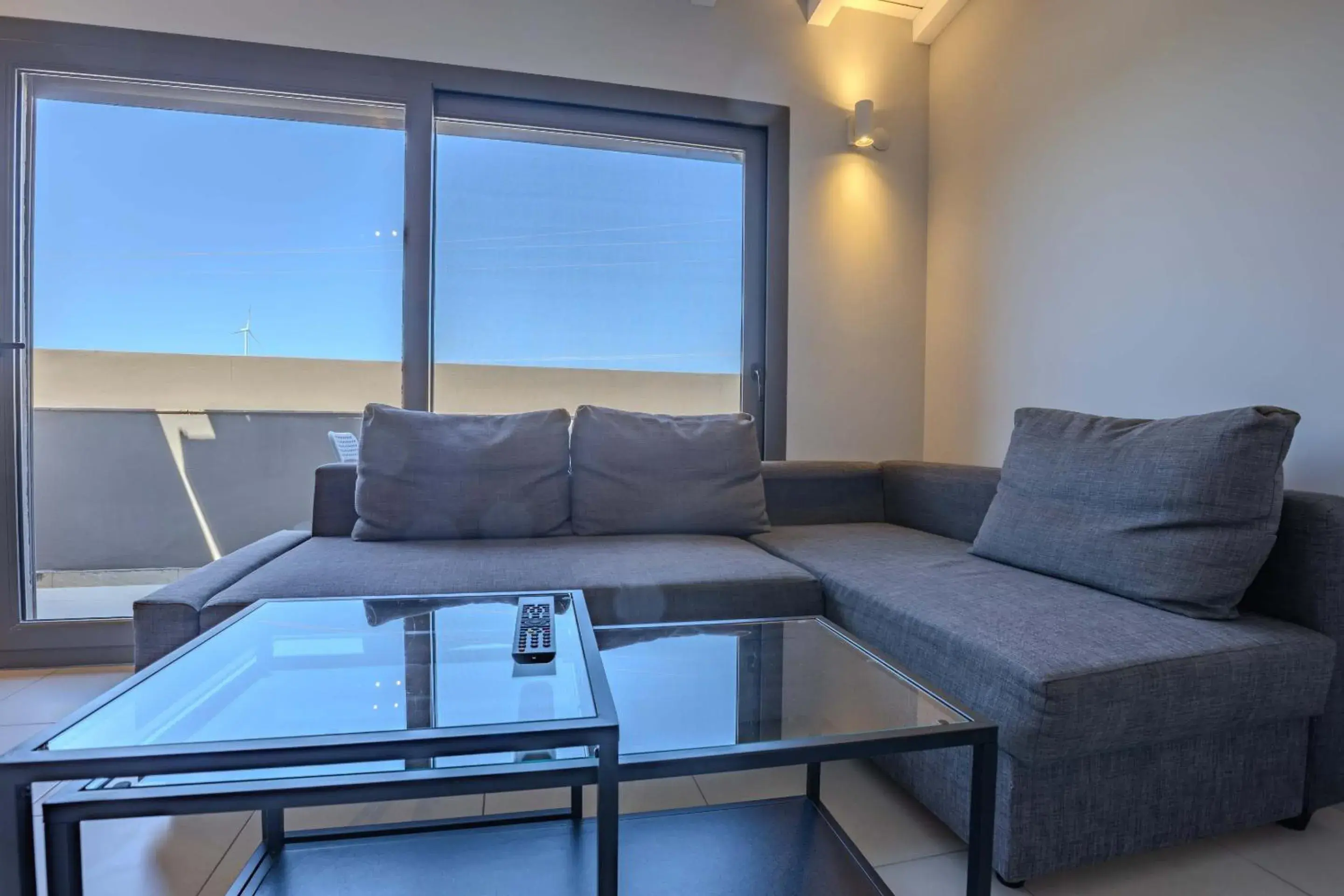 Living room in AEGEAN Apartments - Marina & Chios Island View Living room in AEGEAN Apartments - Marina & Chios Island View