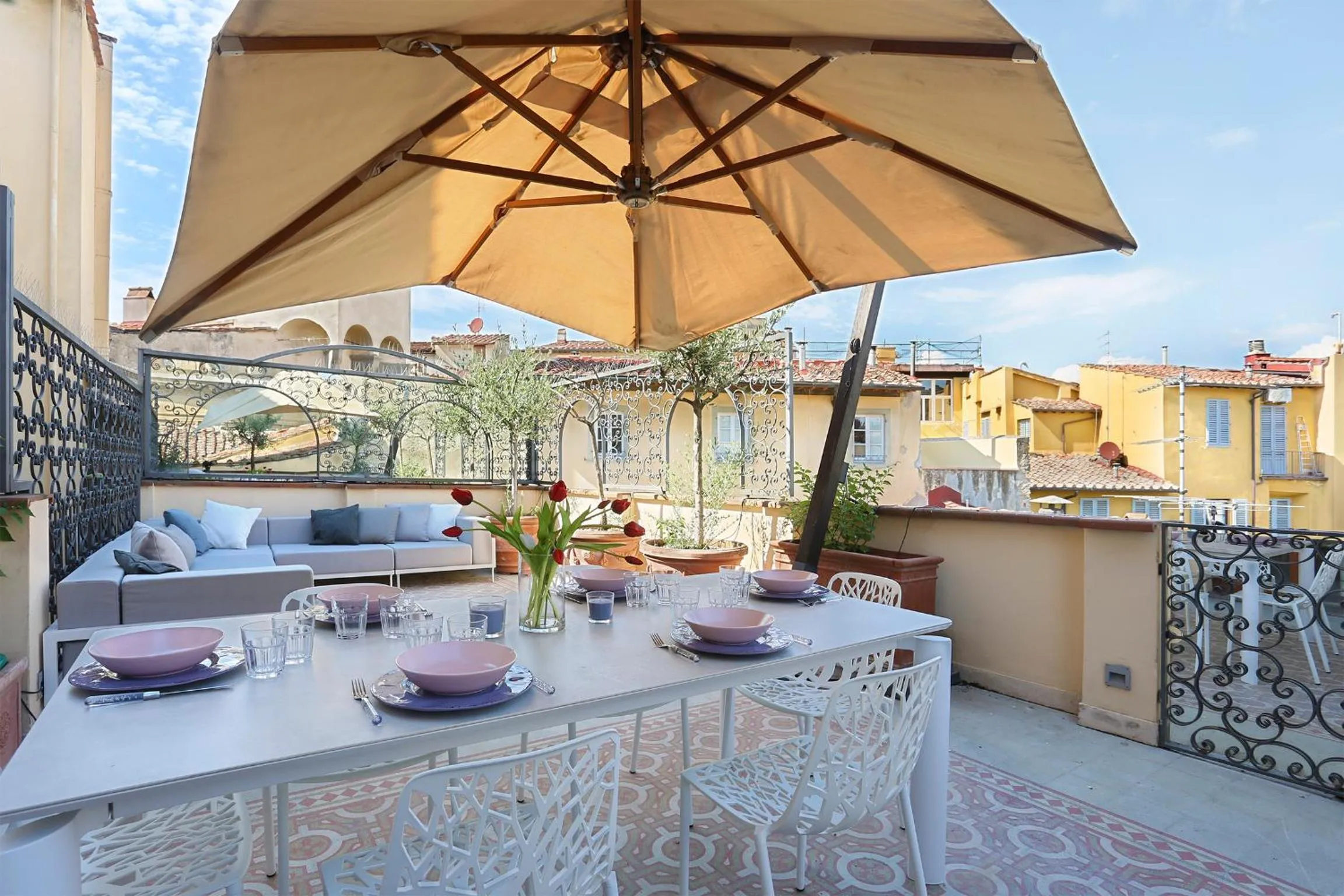 Balcony/Terrace in LUXURY suite with amazing Terrace in Florence-hosted by Sweetstay