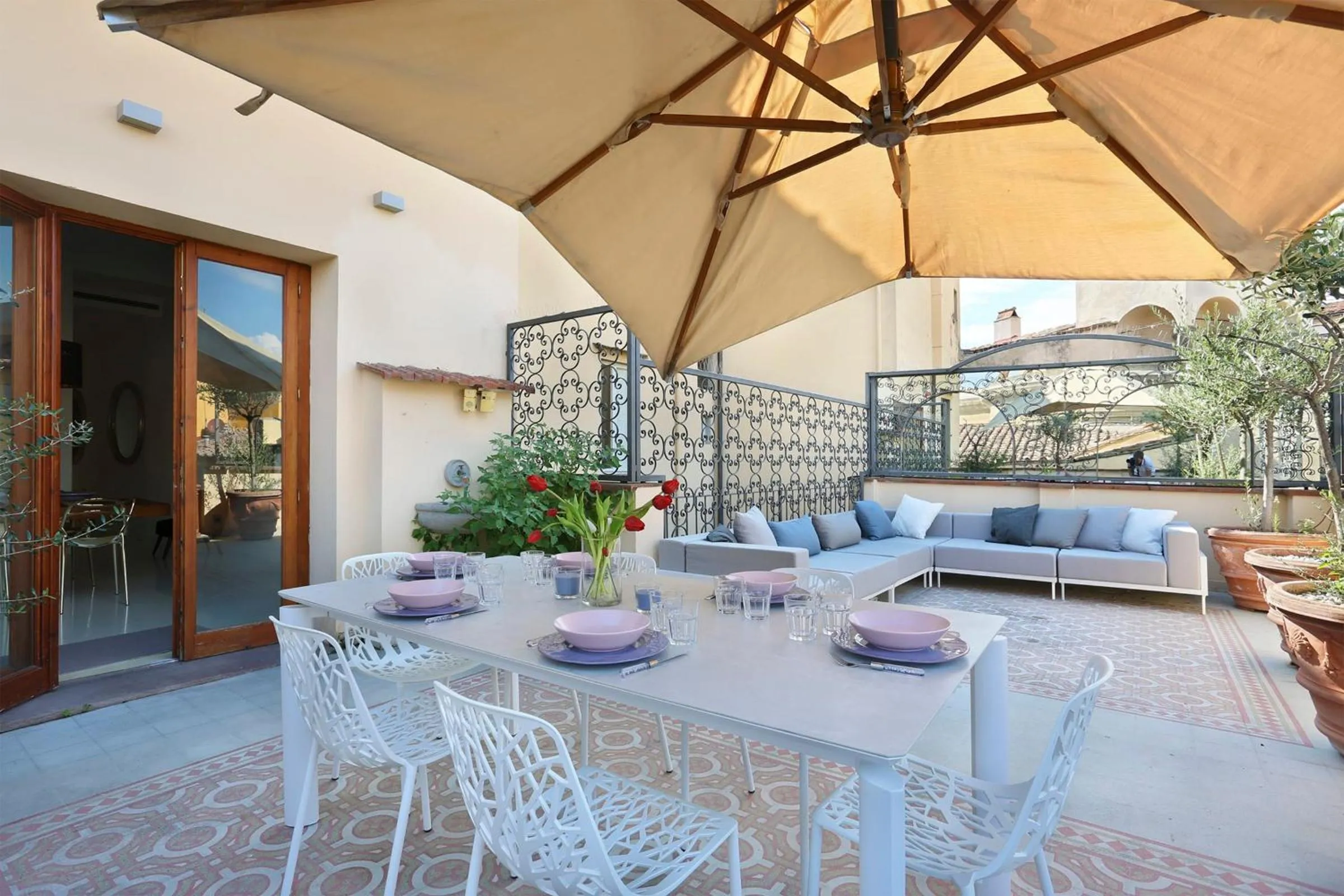 Balcony/Terrace in LUXURY suite with amazing Terrace in Florence-hosted by Sweetstay