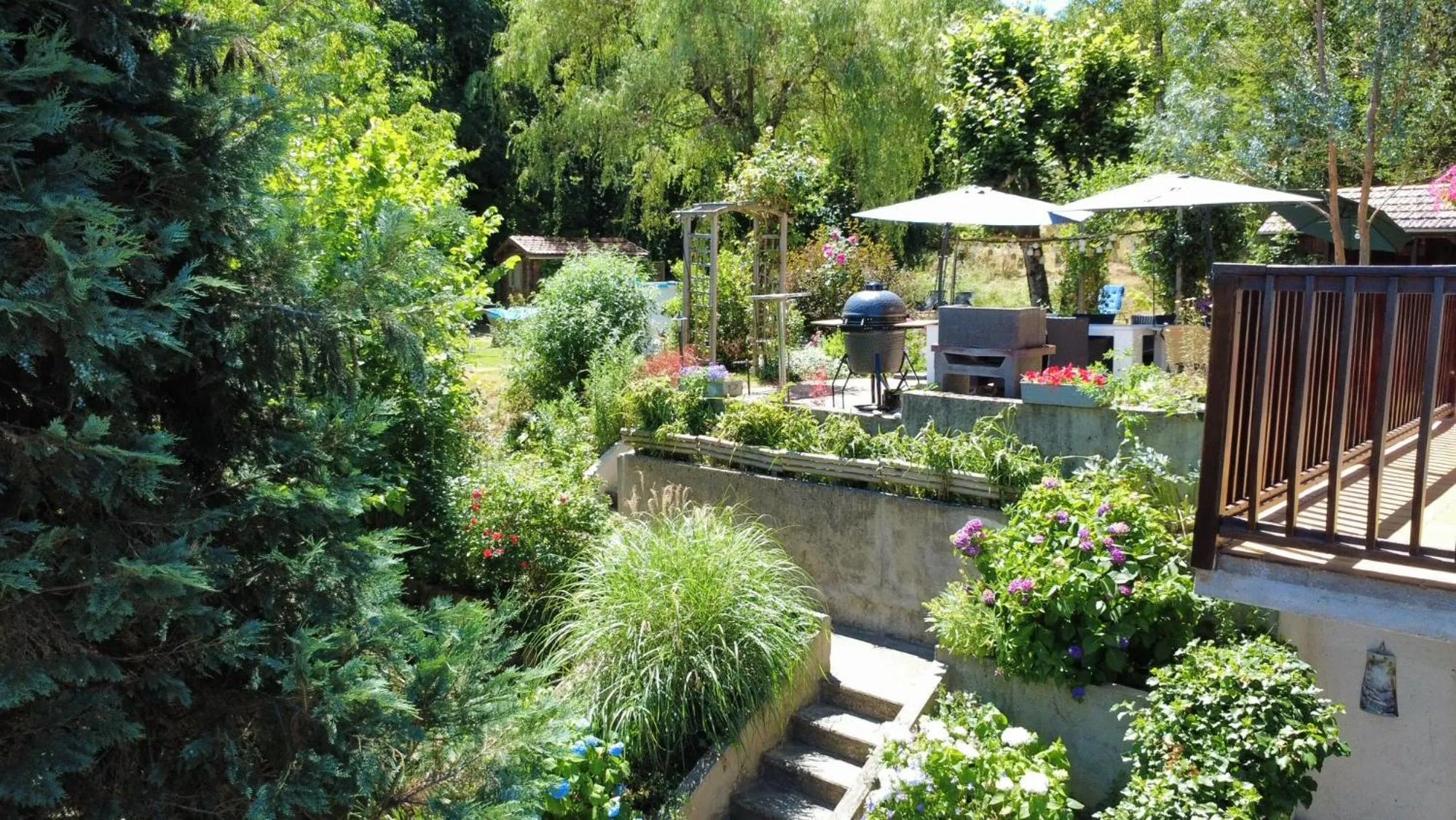 Garden in La Maison du Chevalier - Chambres et tables d'hôtes - adults only