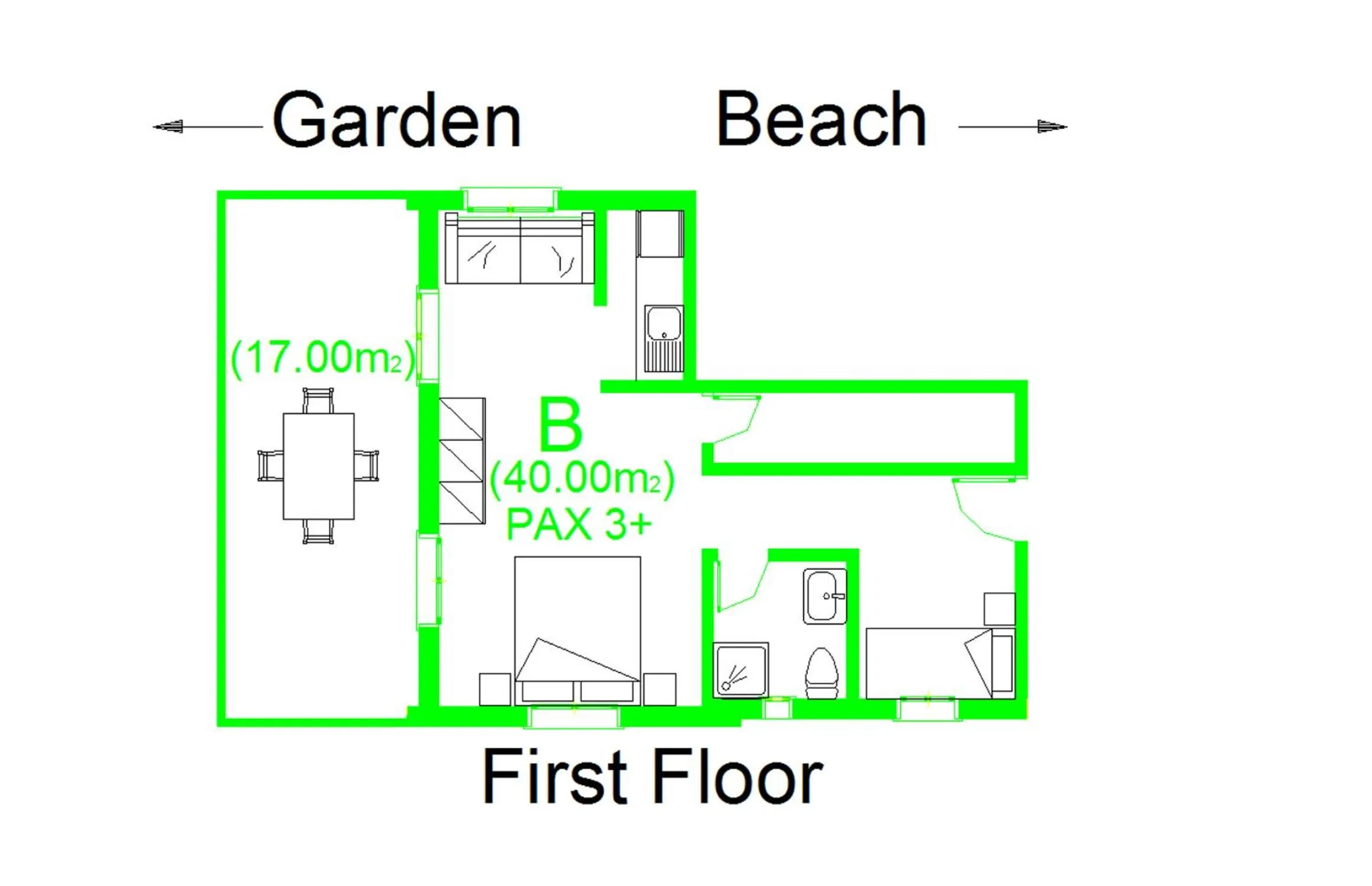 Floor plan in Zarkadis Beach Apartments