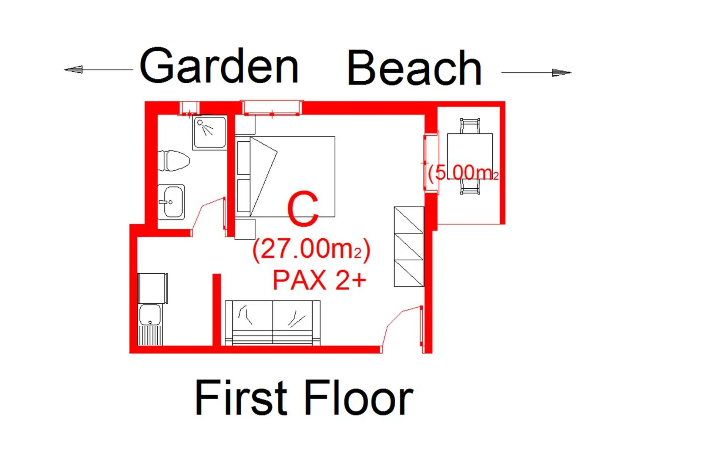 Floor plan in Zarkadis Beach Apartments