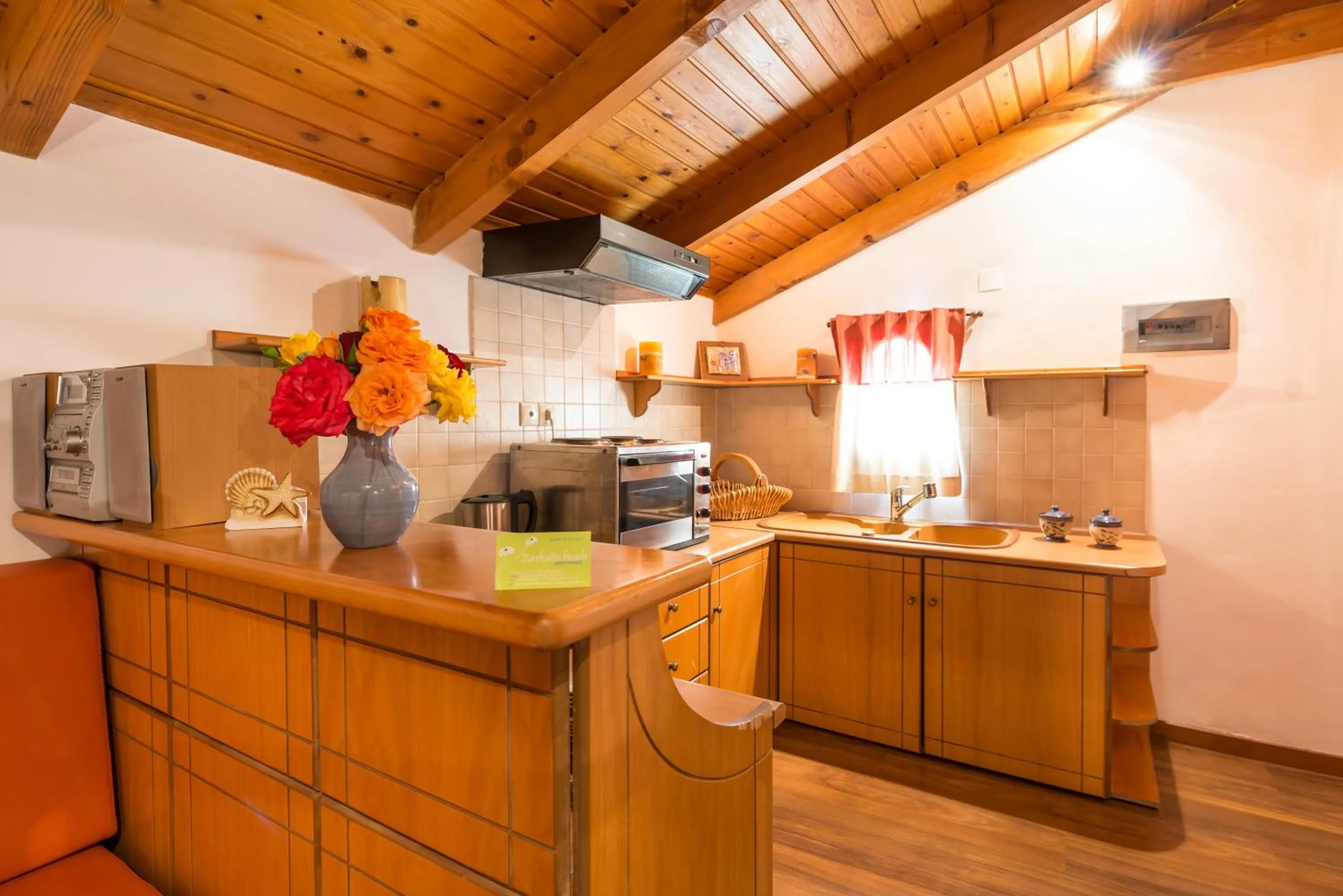 Kitchen or kitchenette in Zarkadis Beach Apartments
