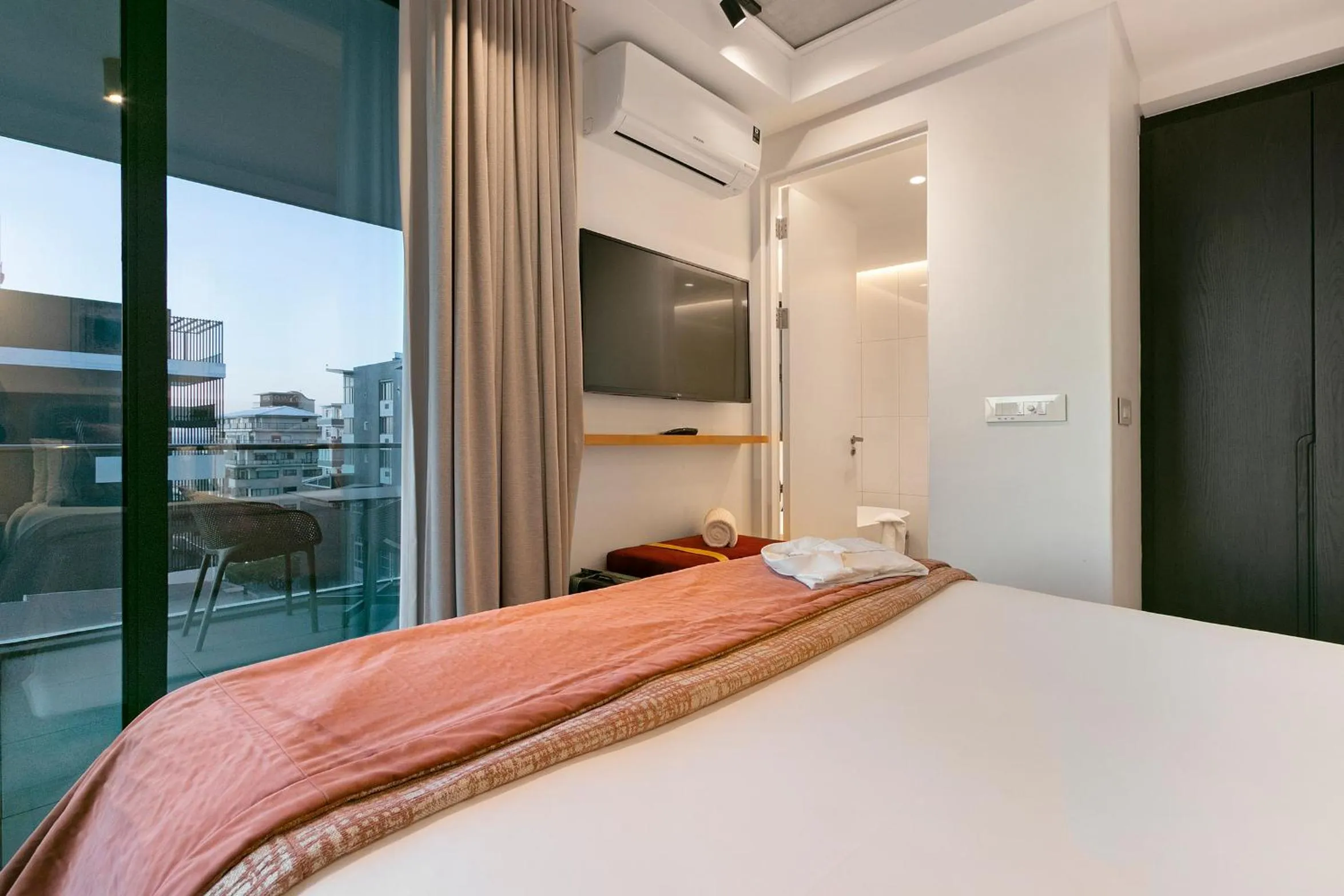 View (from property/room), Bed in Latitude Aparthotel by Totalstay