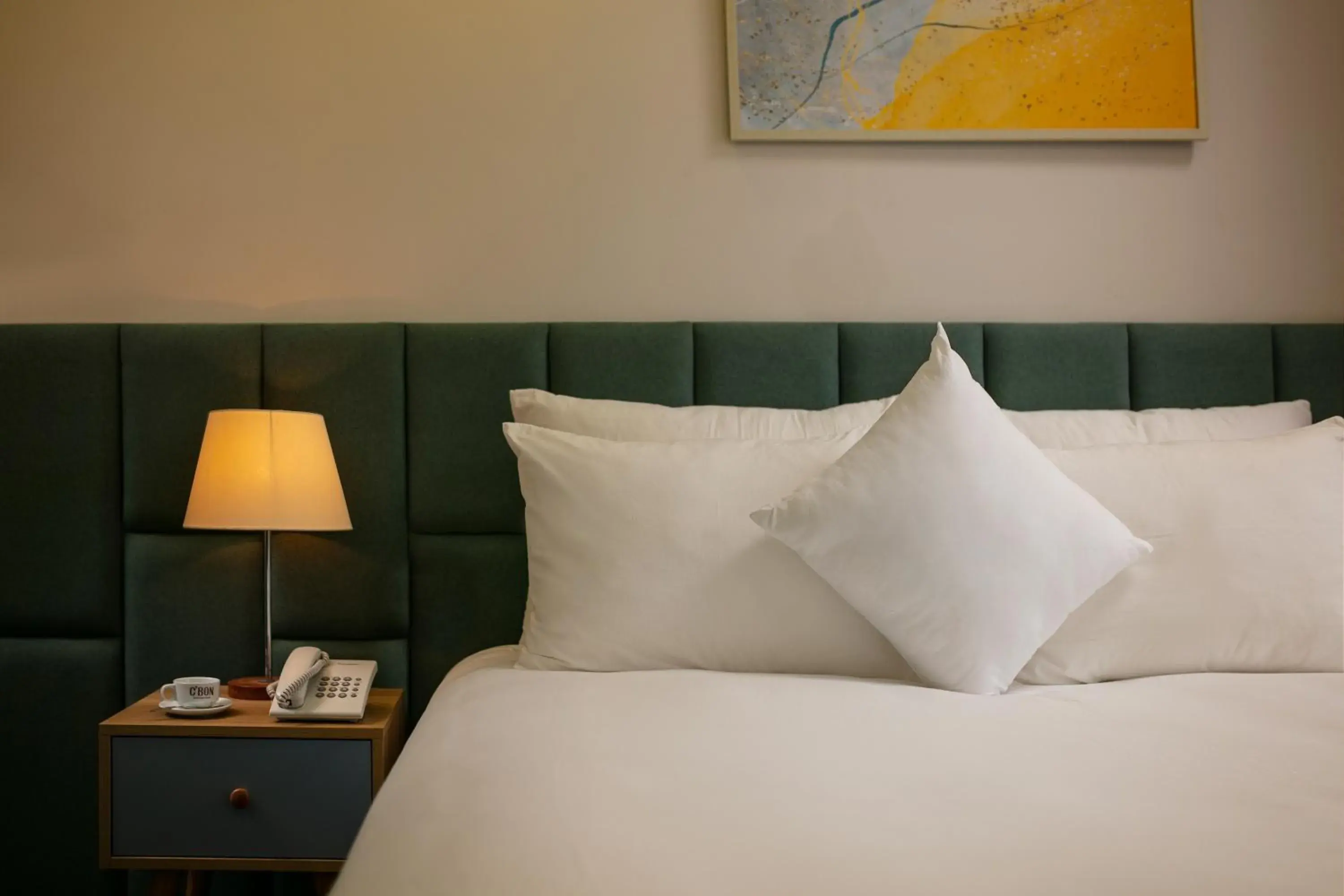 Decorative detail, Bed in C'Bon Hotel Do Quang Decorative detail, Bed in C'Bon Hotel Do Quang