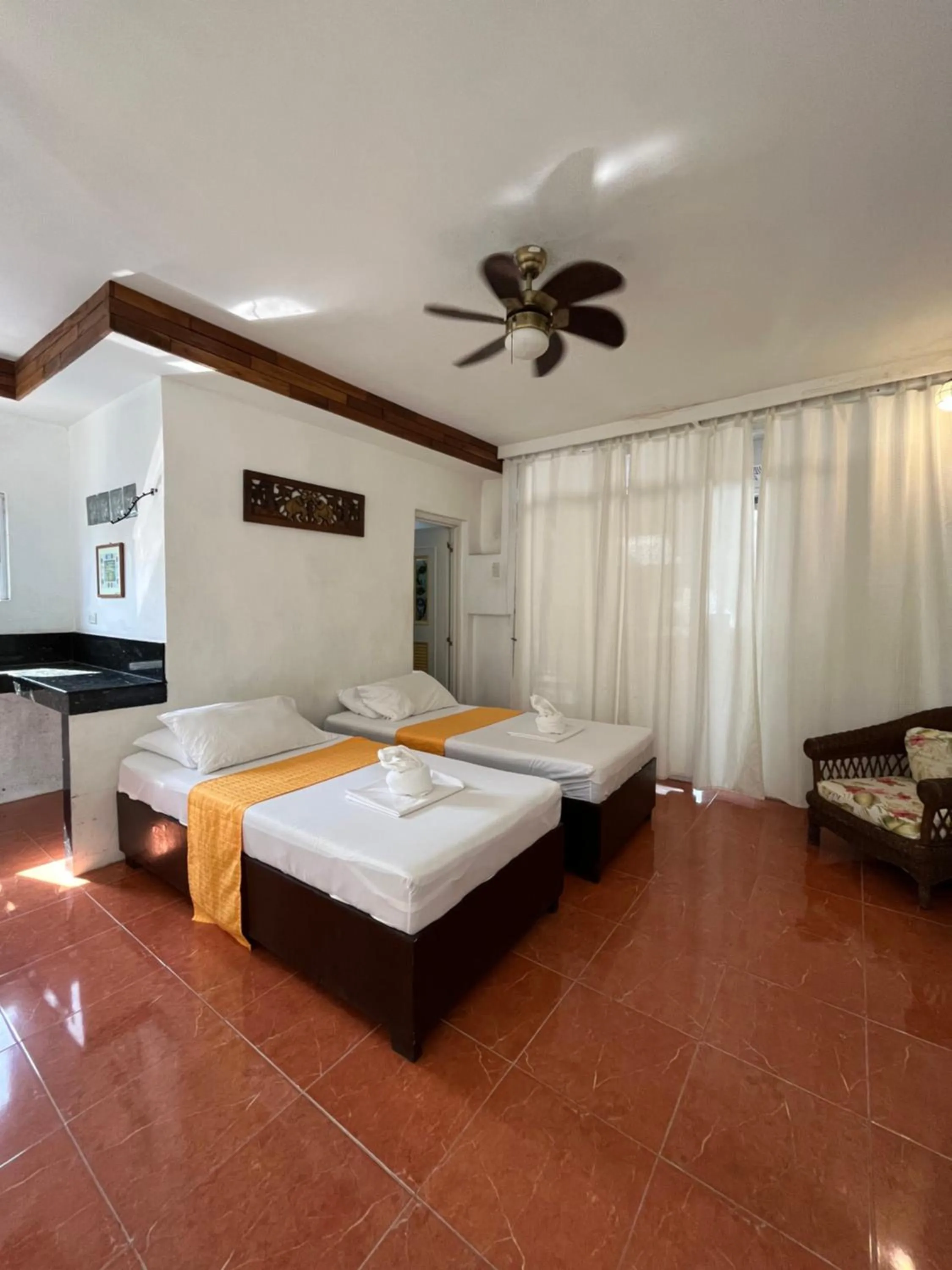 Bed in Boracay Ocean Bay Hotel