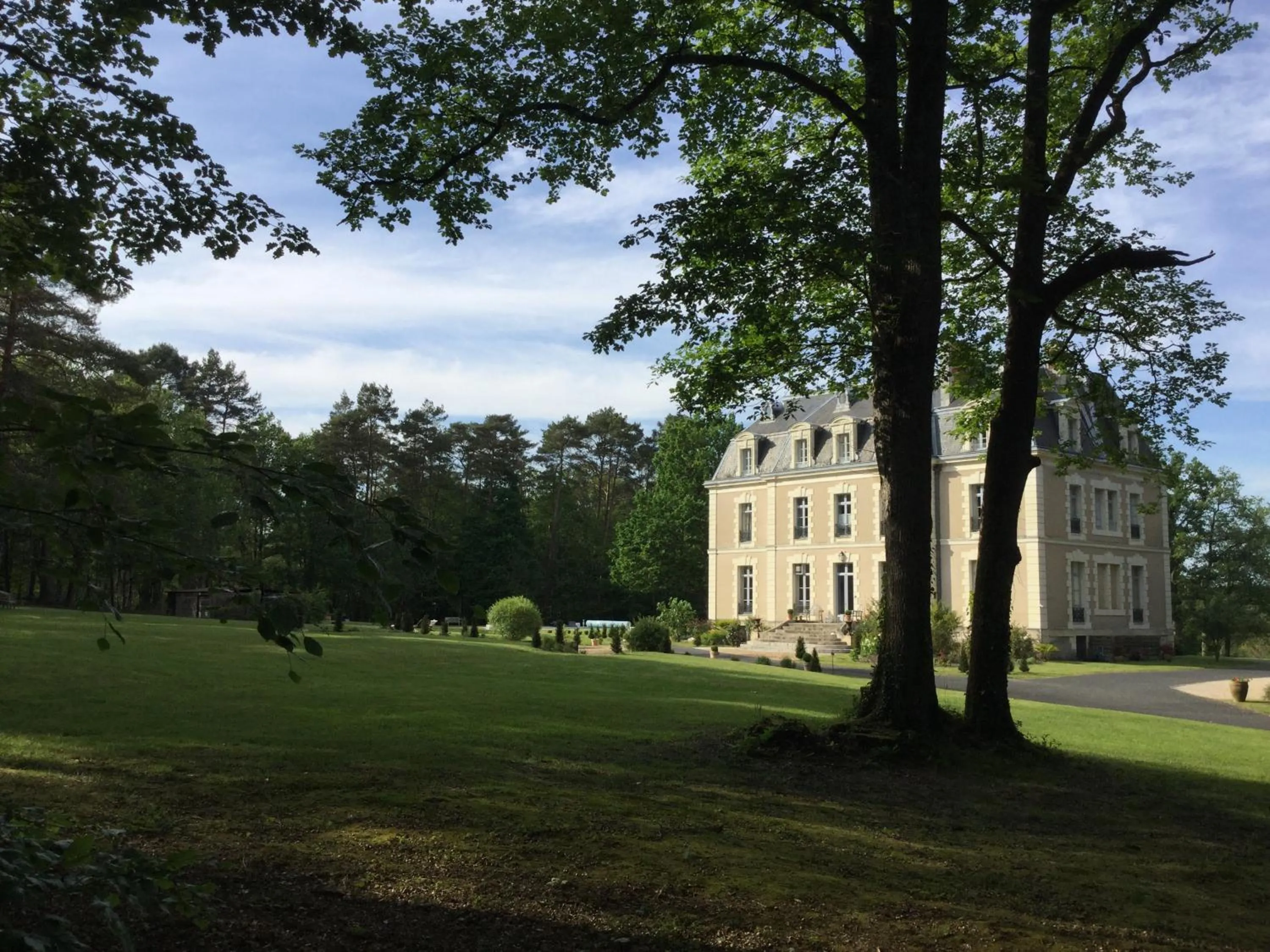 Garden in Château des Essards avec piscine et jacuzzi