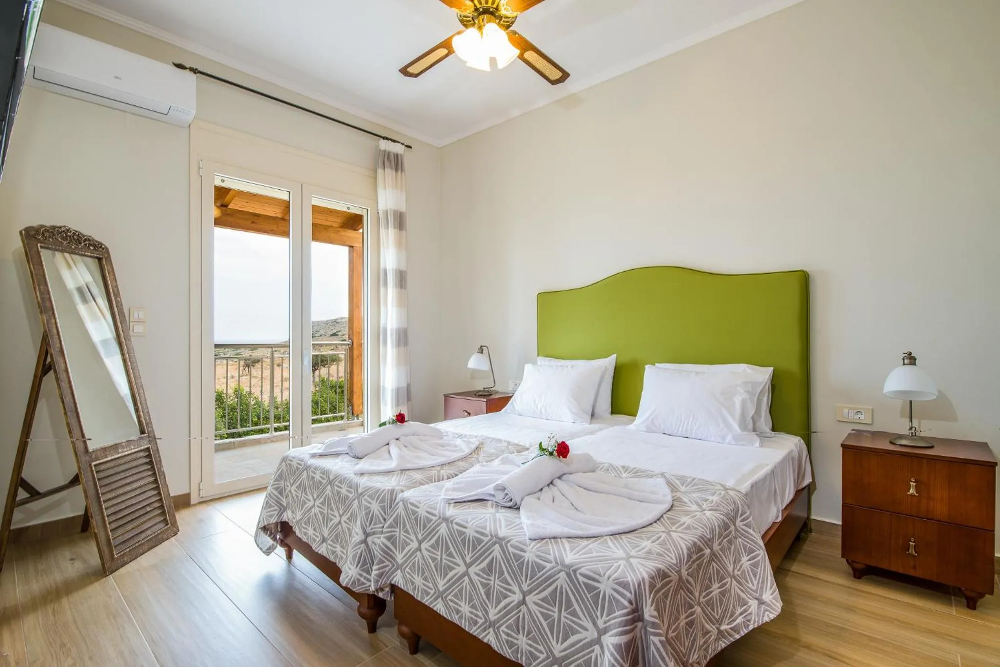 Bedroom, Bed in Villa Koutalas