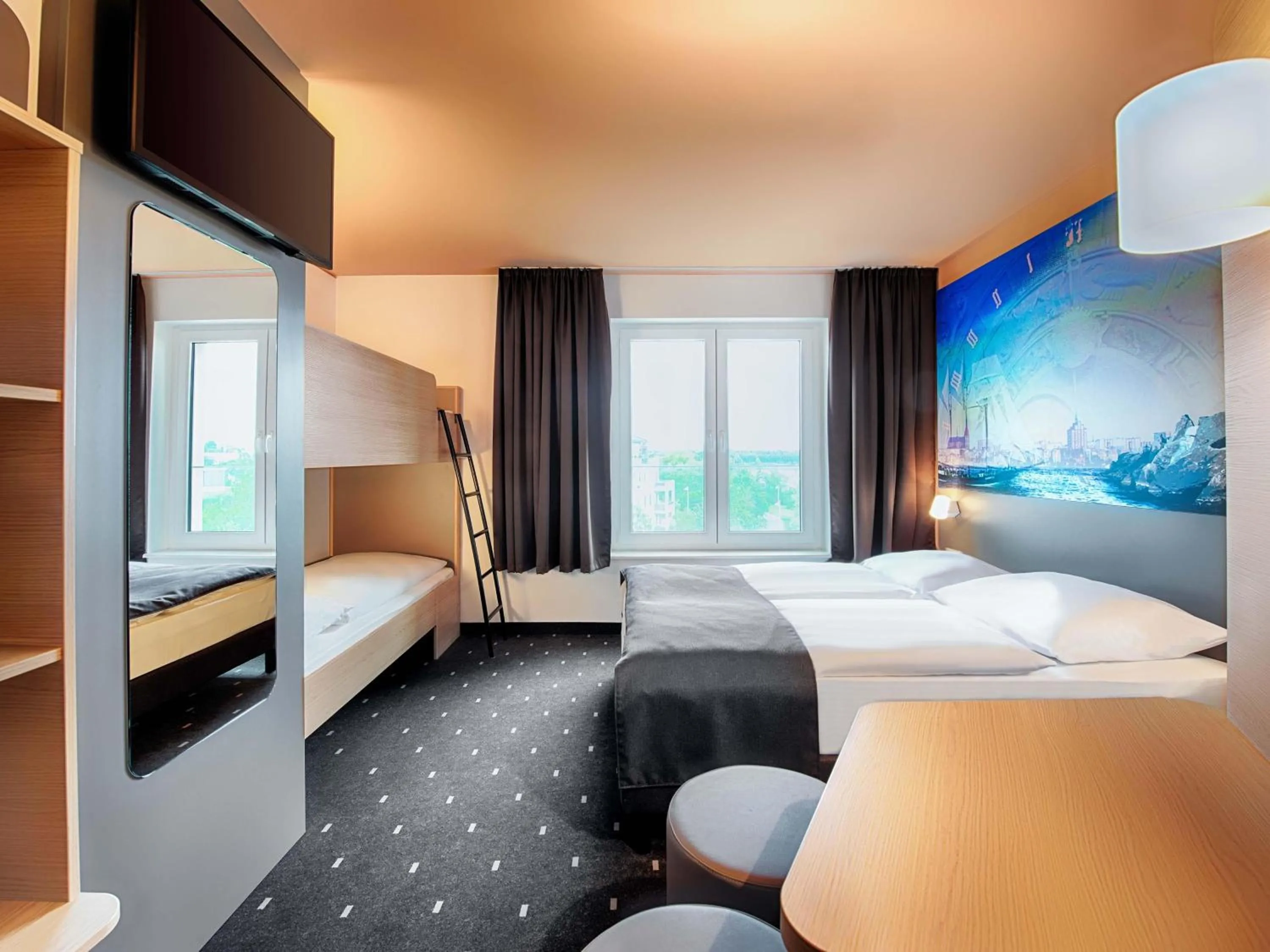 Photo of the whole room, Bed in B&B Hotel Rostock-Hafen