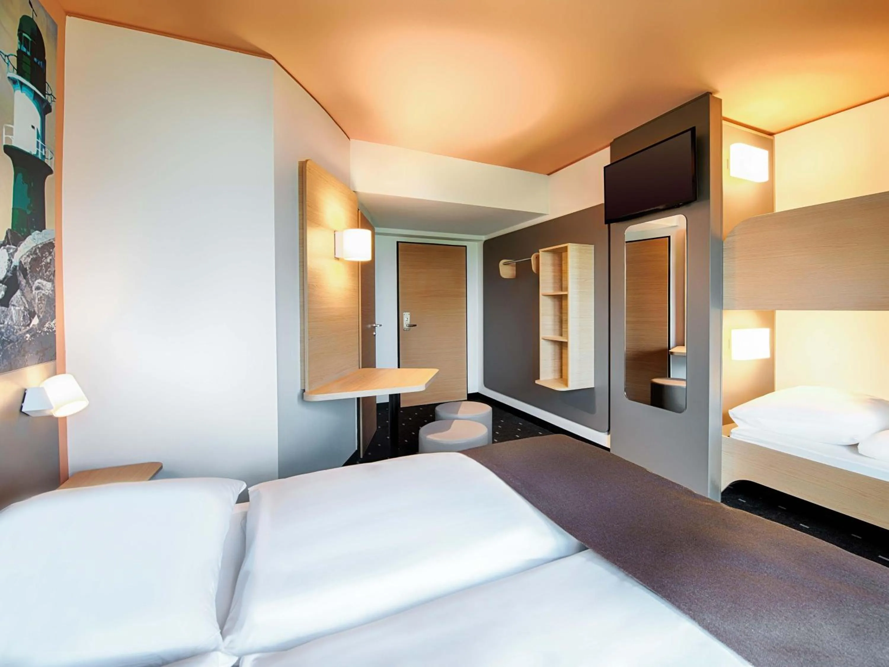 Photo of the whole room, Bed in B&B Hotel Rostock-Hafen