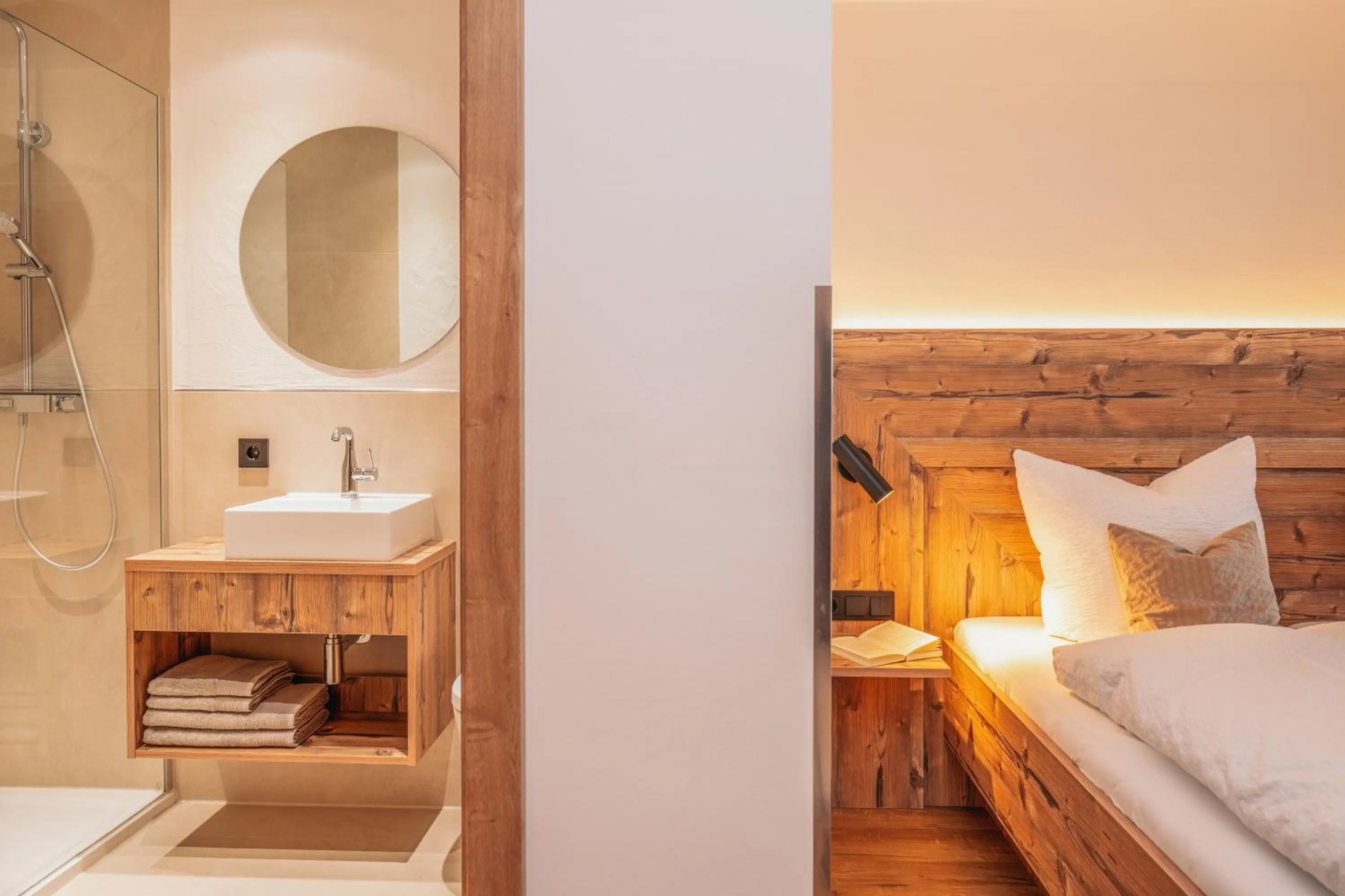 Bathroom, Bed in Landgasthaus Sonne