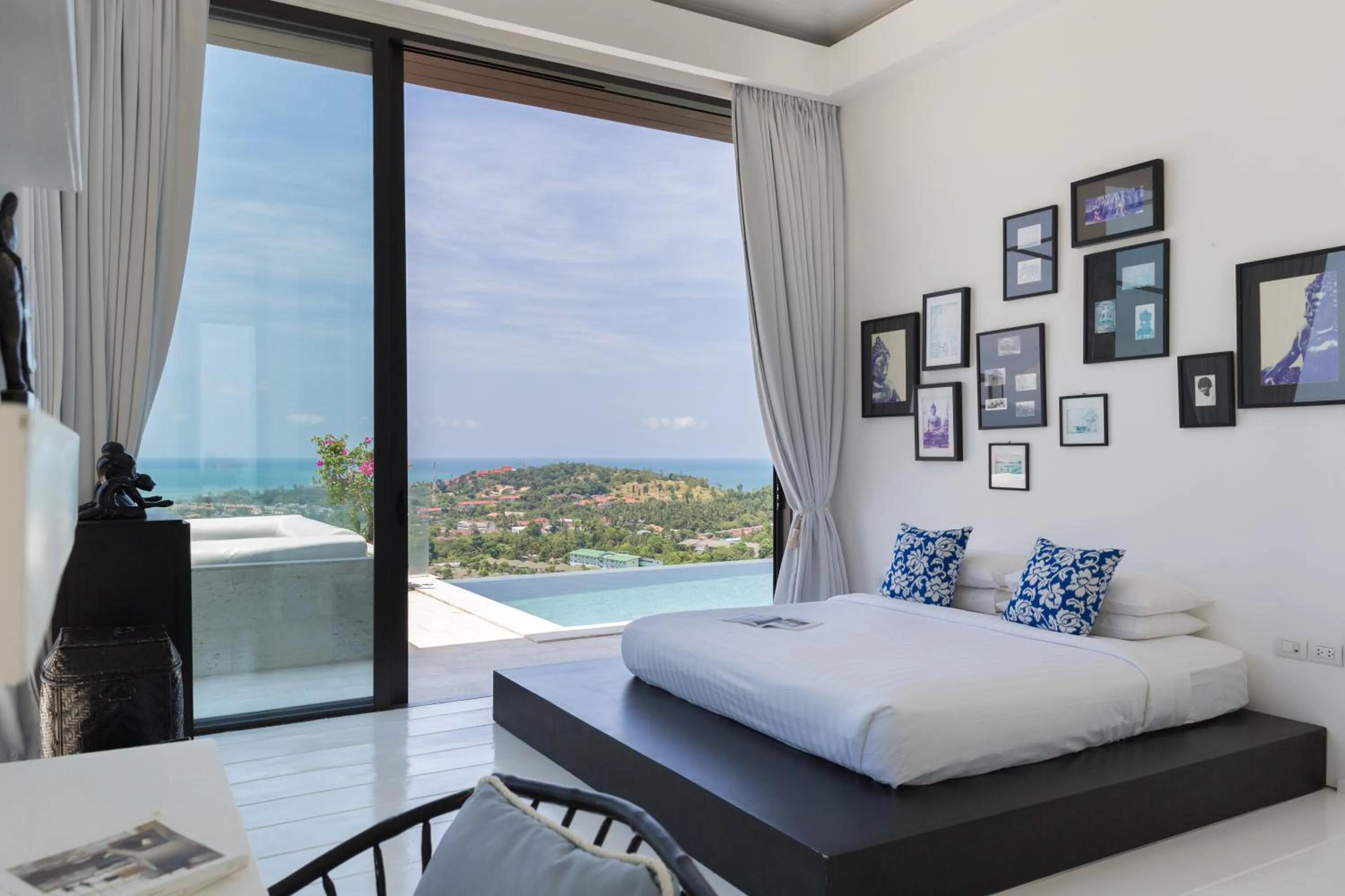 Bed in Villa Belle - fully serviced private sea view villa with an award winning in-house cook