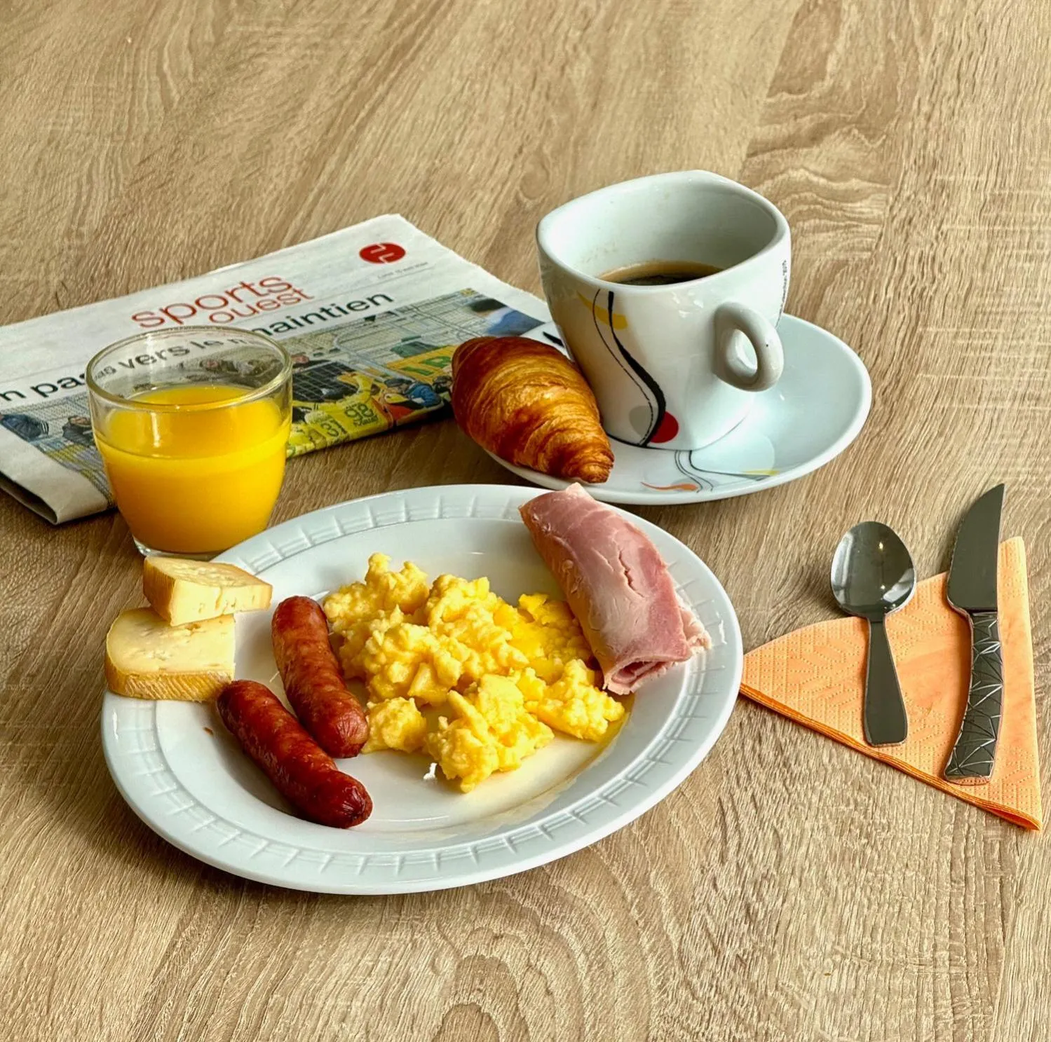 Buffet breakfast in Brit Hotel Les Alizes