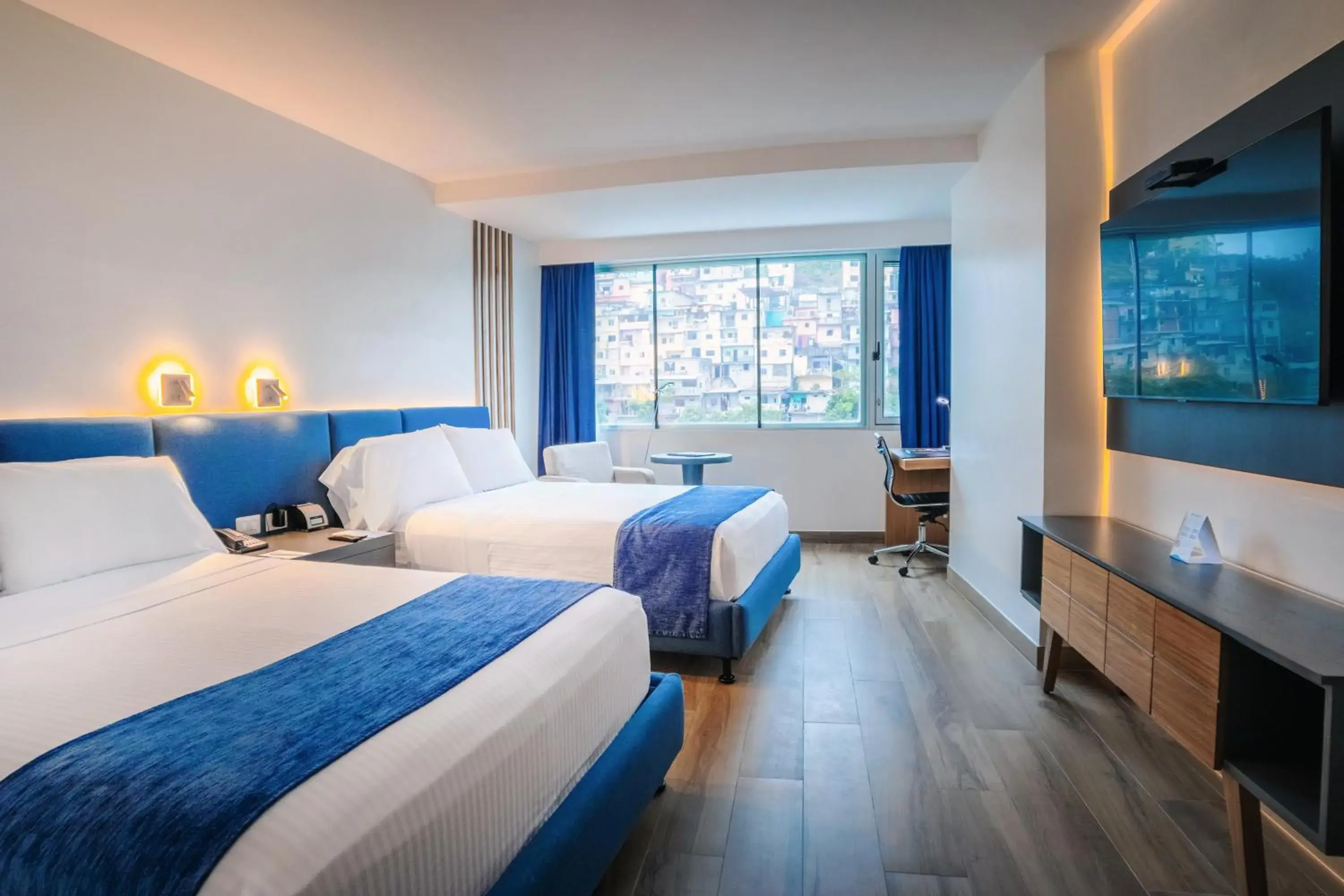 Business Room with Two Double Bed and City View in Wyndham Guayaquil, Puerto Santa Ana Business Room with Two Double Bed and City View in Wyndham Guayaquil, Puerto Santa Ana