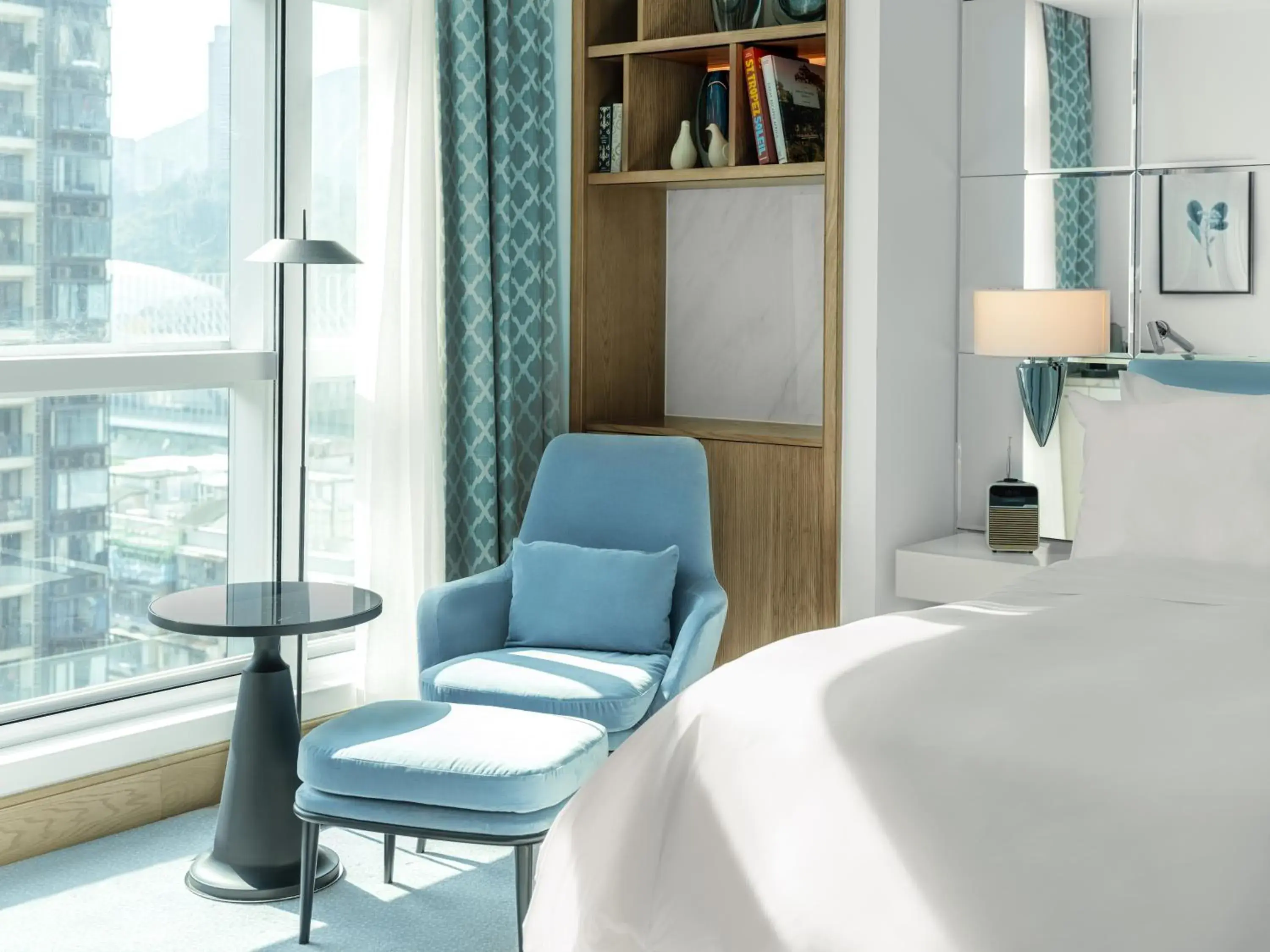 Seating area, Bed in Lanson Place Causeway Bay, Hong Kong Seating area, Bed in Lanson Place Causeway Bay, Hong Kong