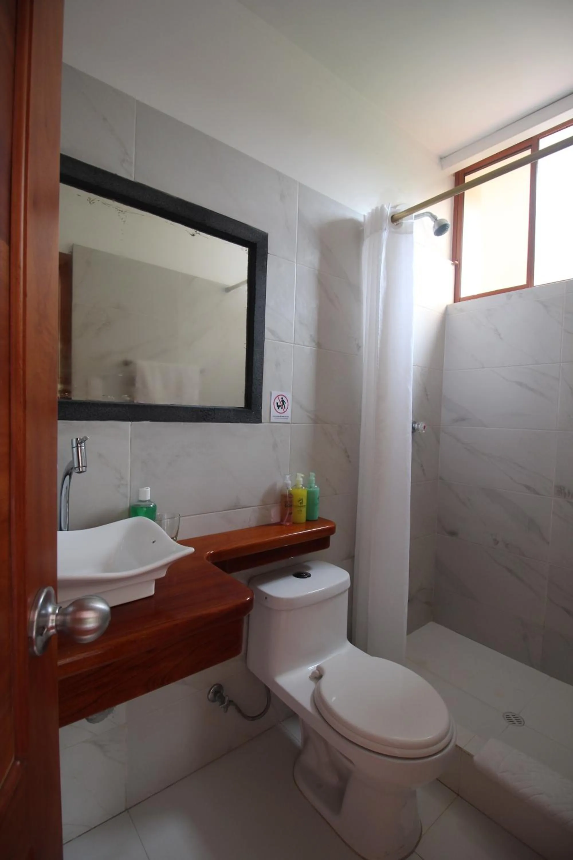 Shower in Lava House Hostal