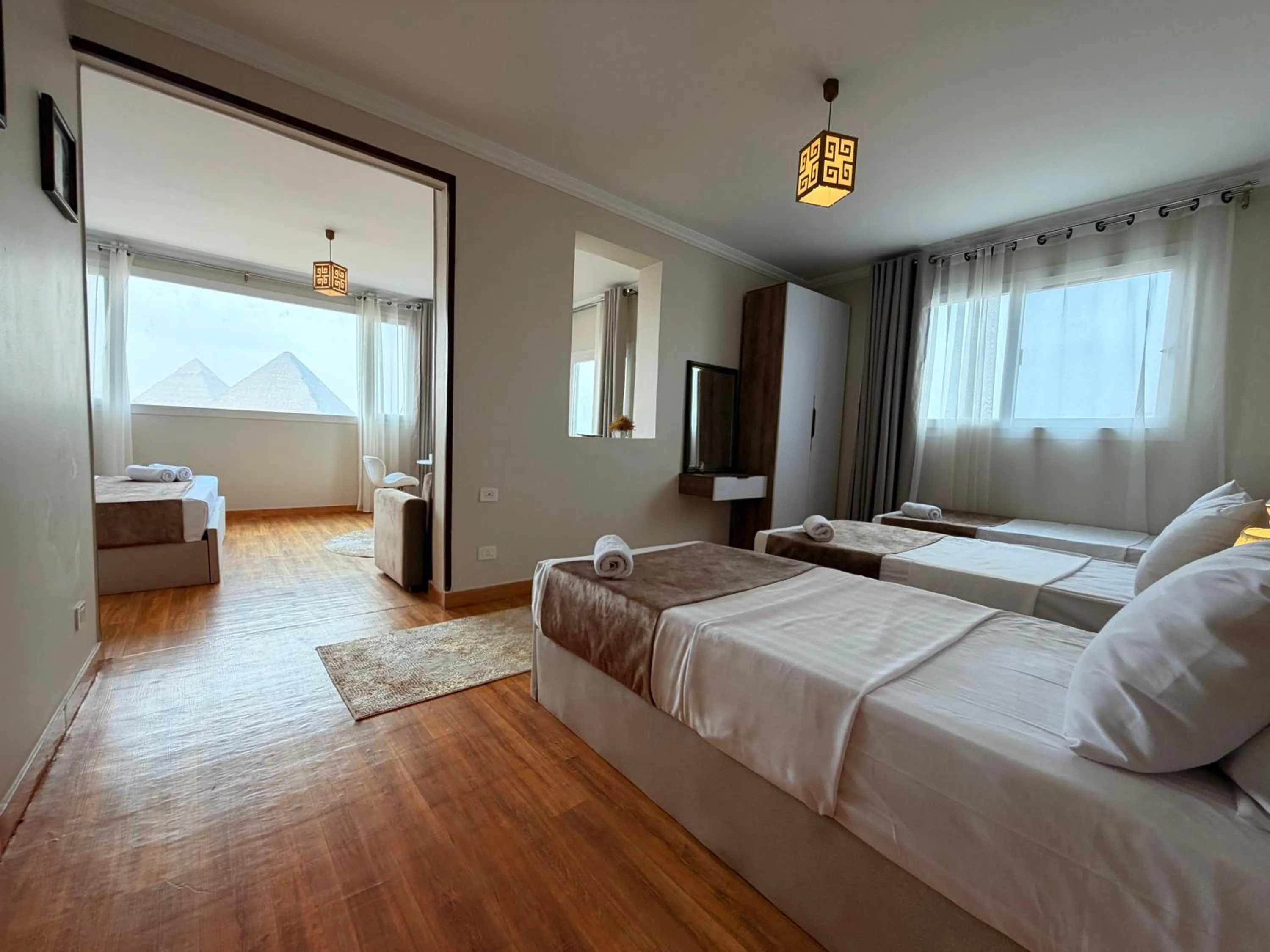 Bed in Eco green pyramids hotel