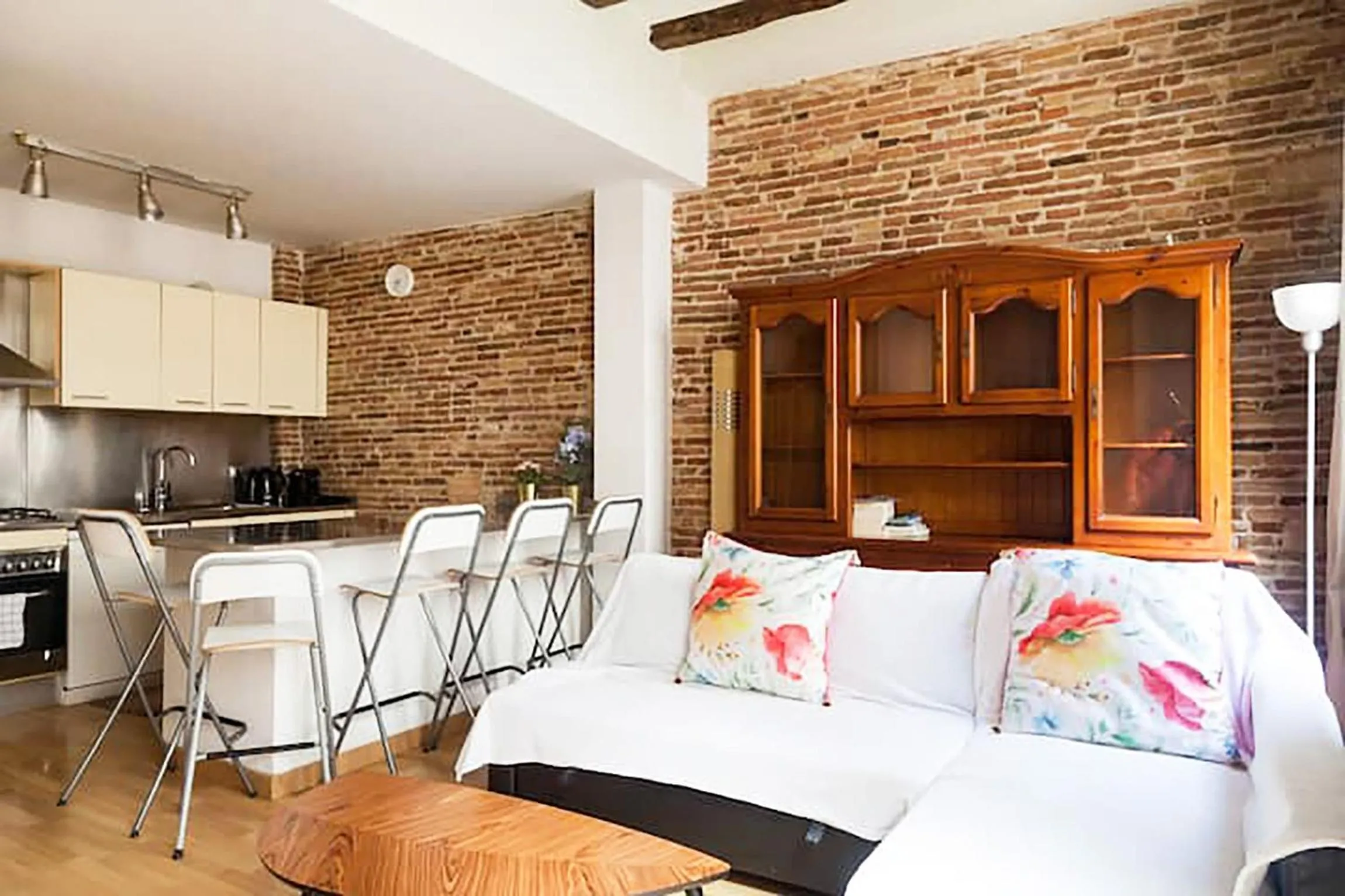 Living room, Bed in Bcn-rentals apartments in the Old town