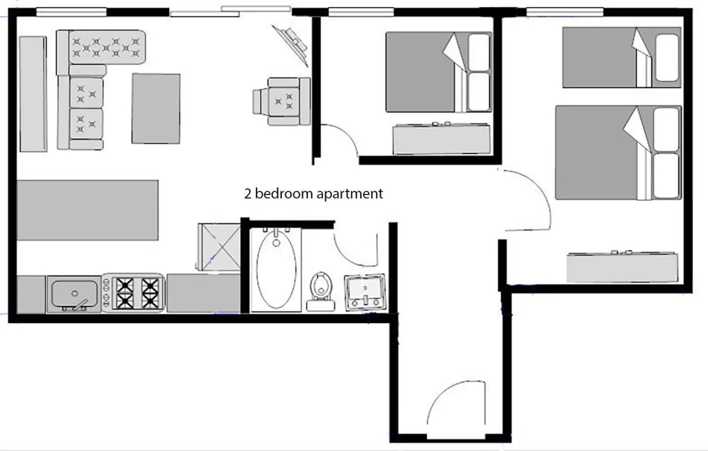 Floor plan in Bcn-rentals apartments in the Old town