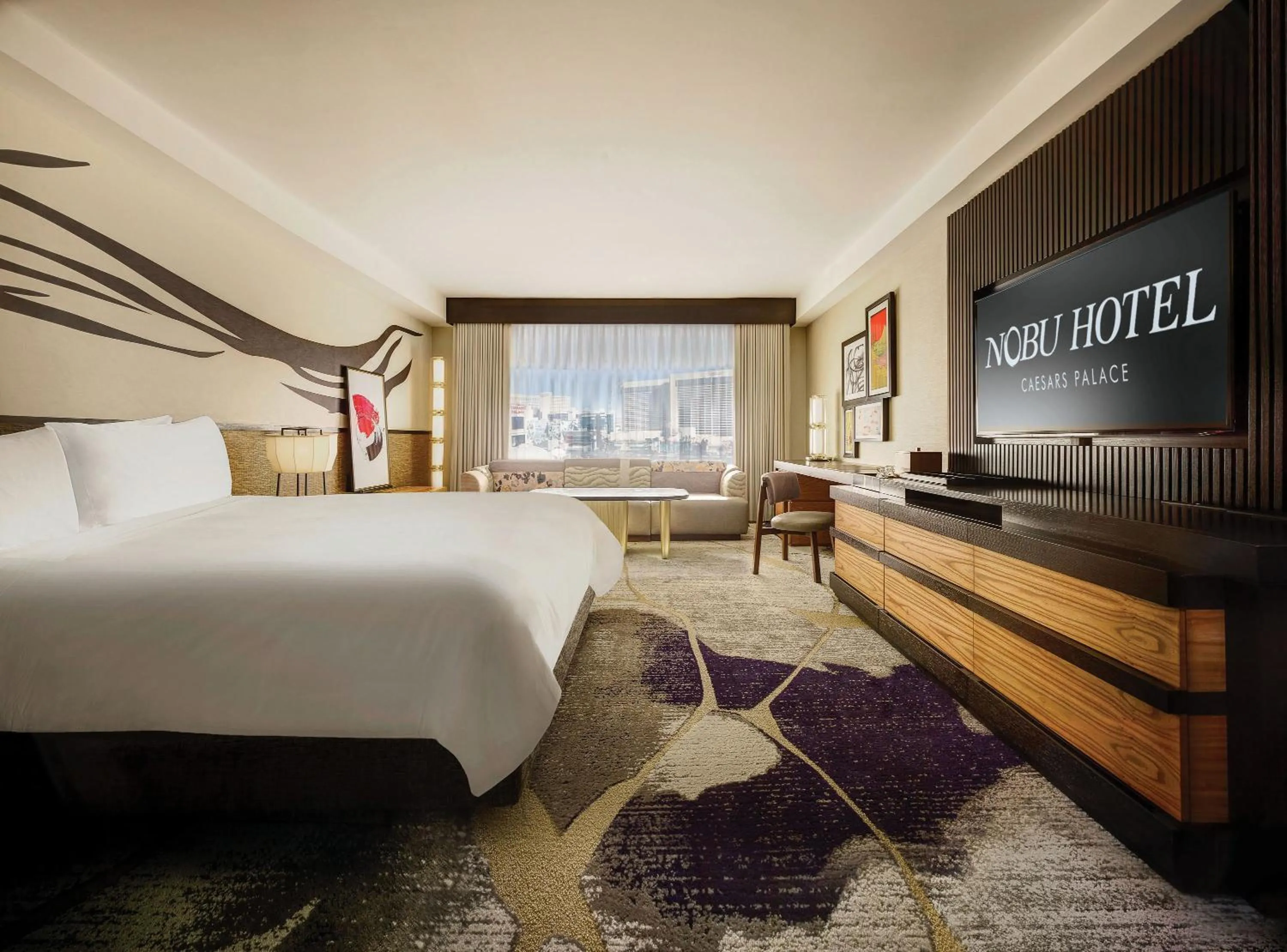 Bed in Nobu Las Vegas, A Caesars Destination