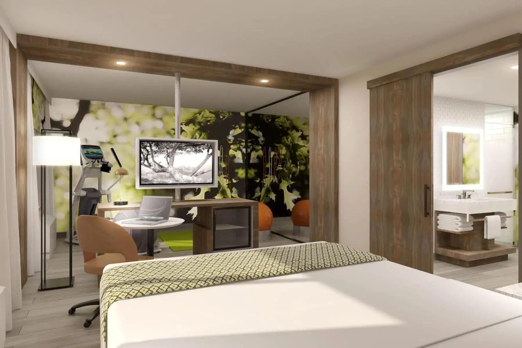 TV and multimedia, Bed in Wyndham Garden Sacramento Airport Natomas