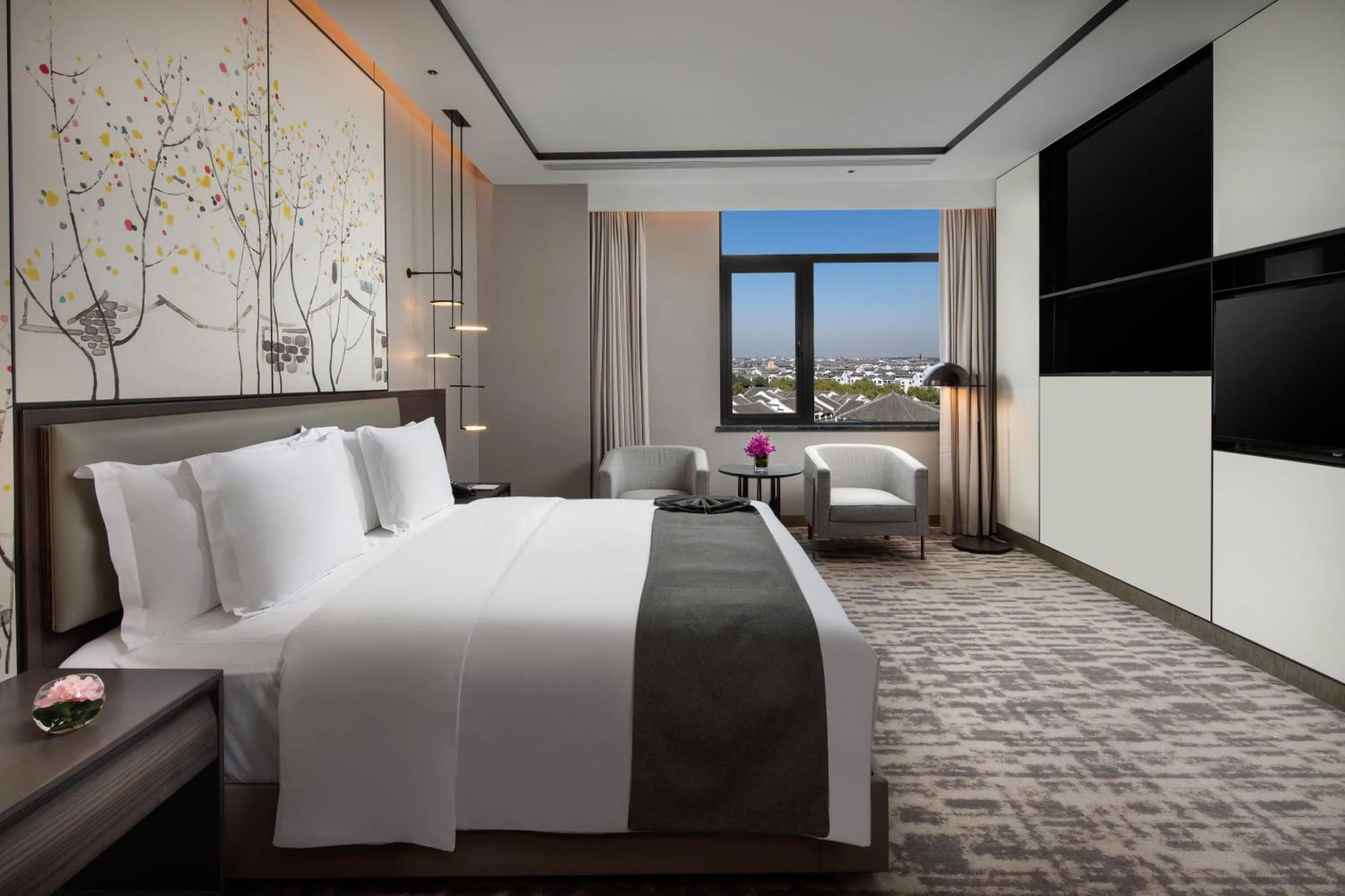 Bed in Crowne Plaza Wuzhen by IHG