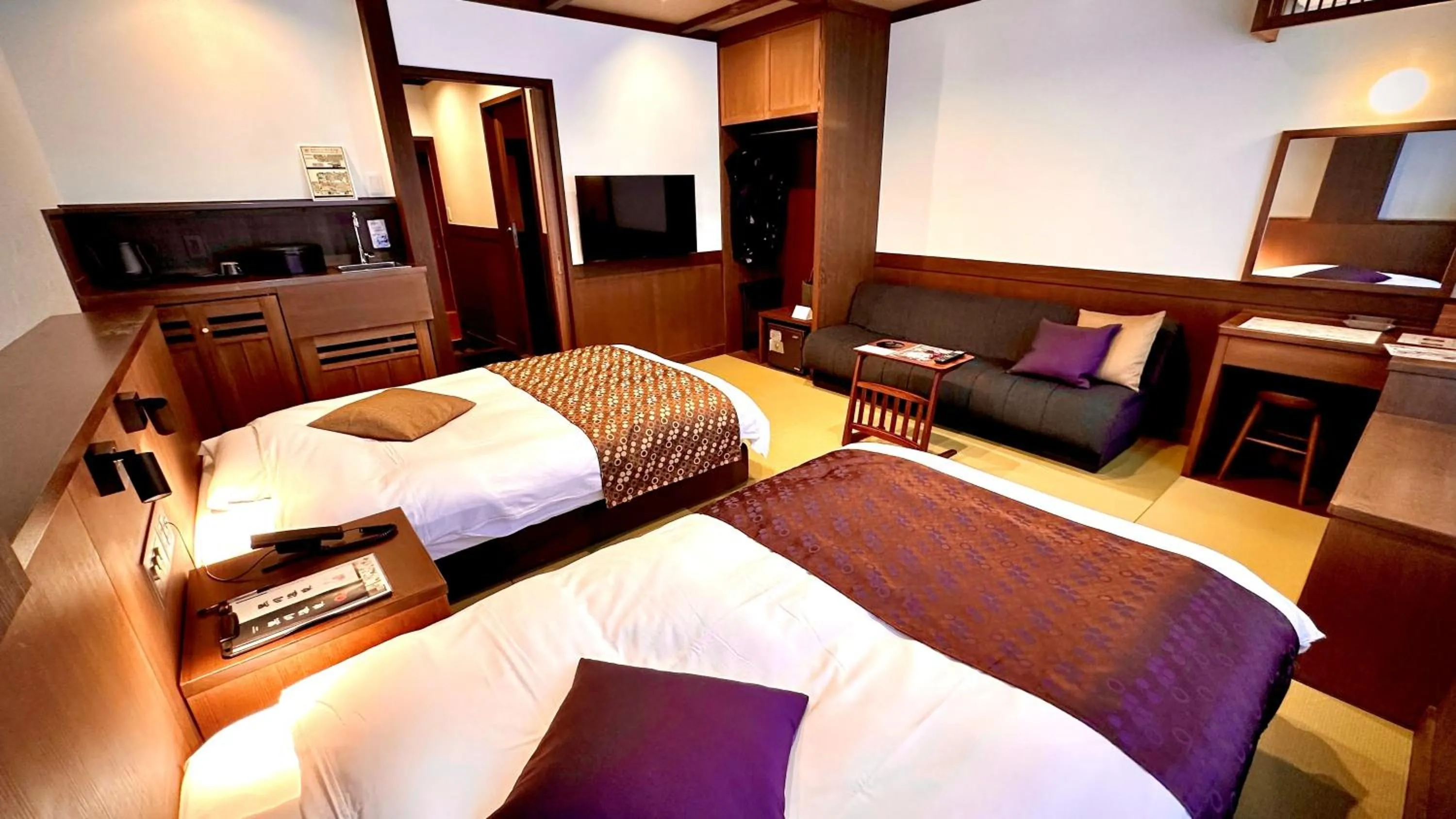 Bed in Ryokan Wakaba