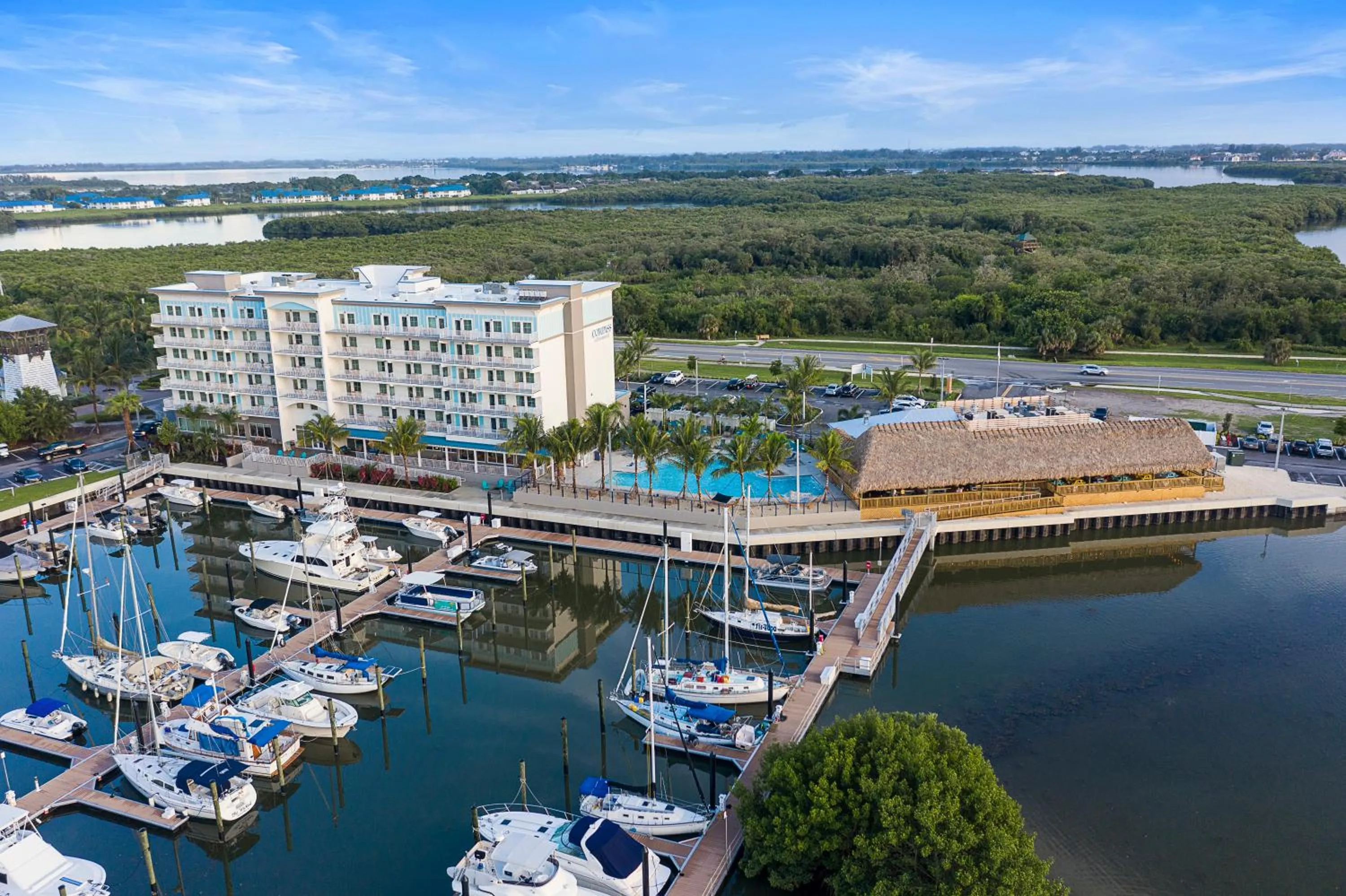 Property building in Compass Hotel by Margaritaville Anna Maria Sound