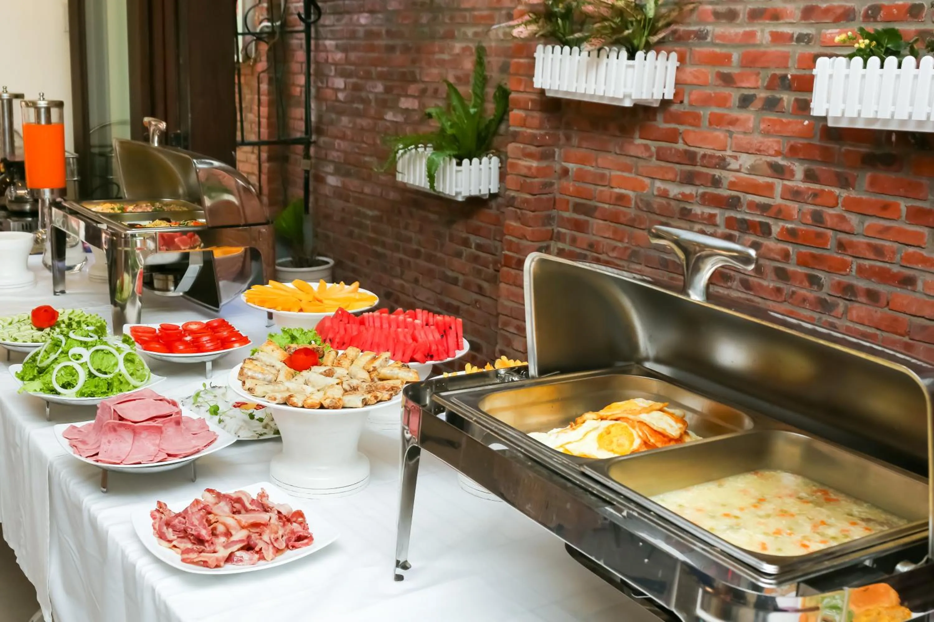Buffet breakfast in Golden River Hotel