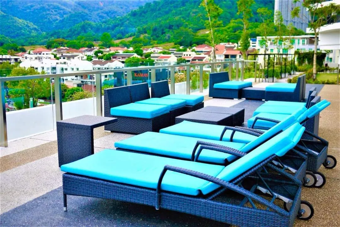 Balcony/Terrace in Seaview Landmark Studio Homestay at Gurney 无敌海景套房