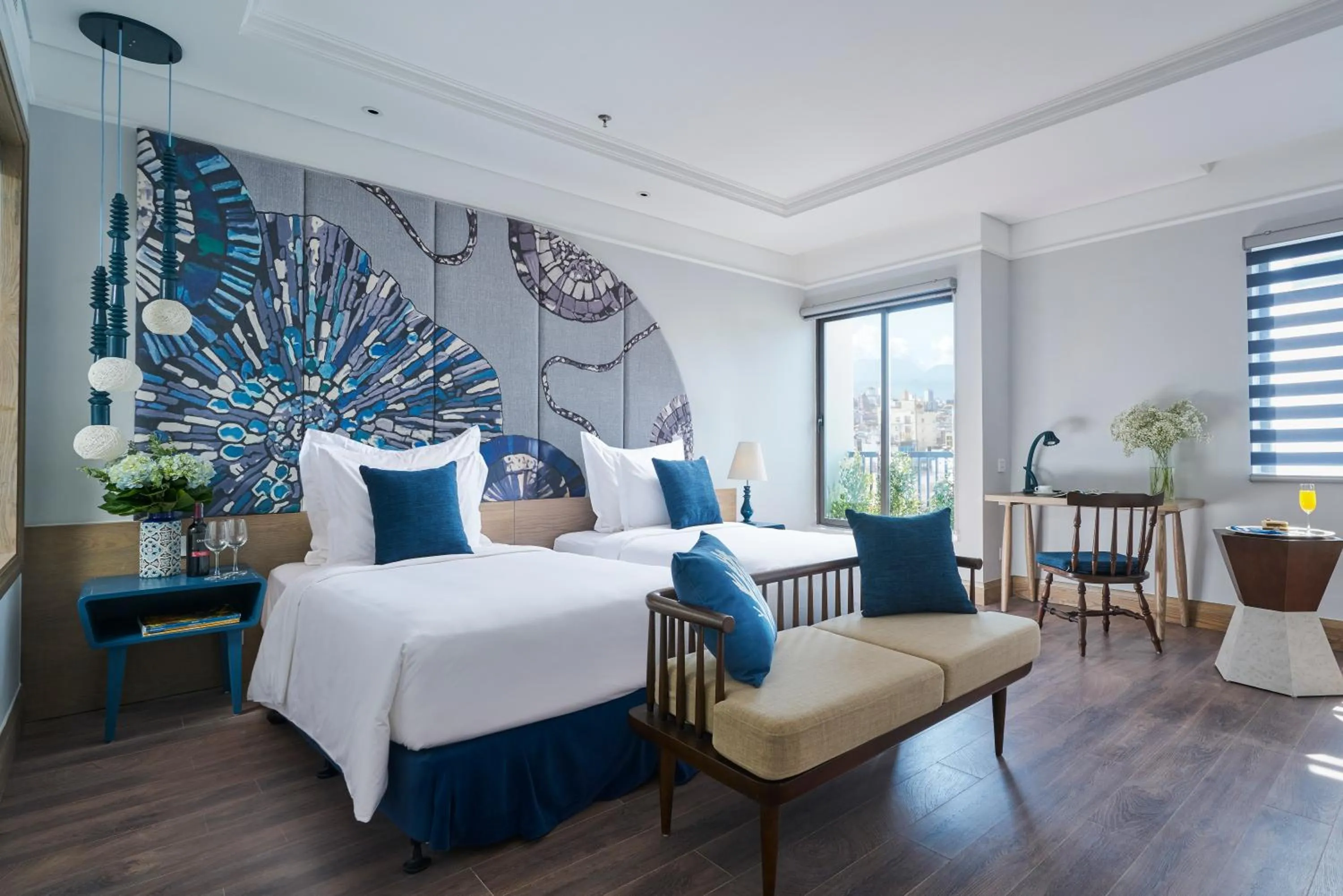 Bed in Sofiana My Khe Hotel & Spa - Rooftop Pool Bar - Free Craft Beer and 20 minute Spa per Room