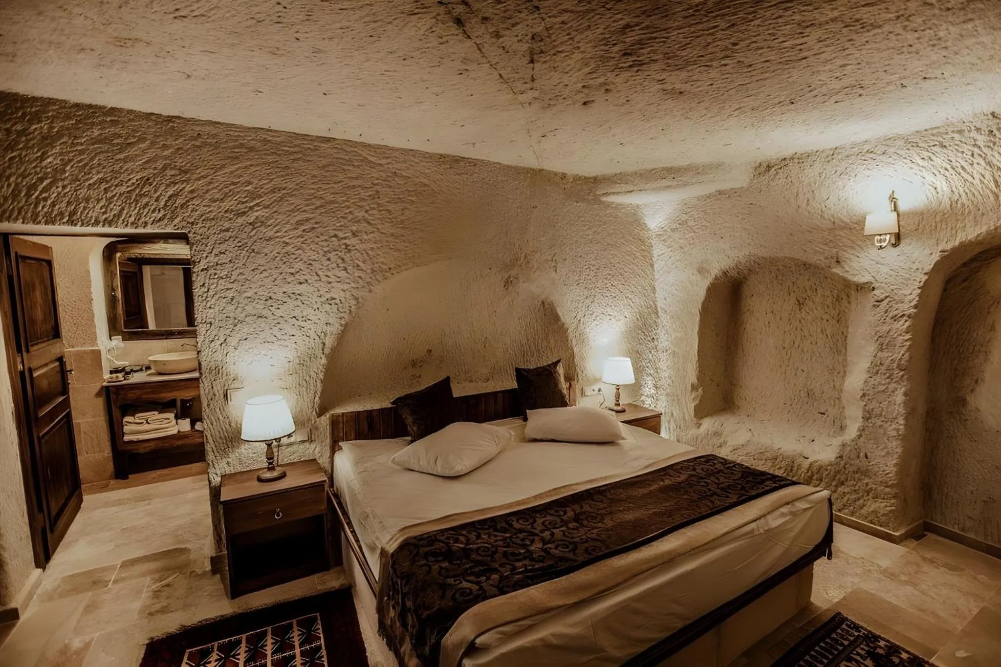 Bed in Kismet Cave Mansion