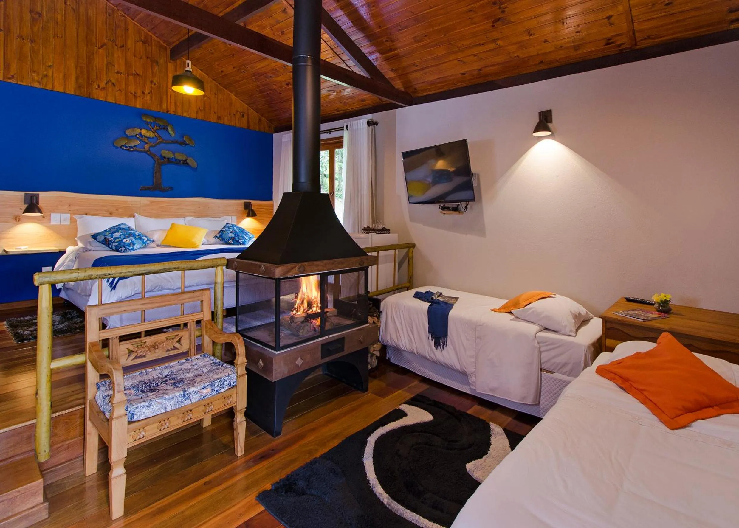 Bed in Pousada da Gruta