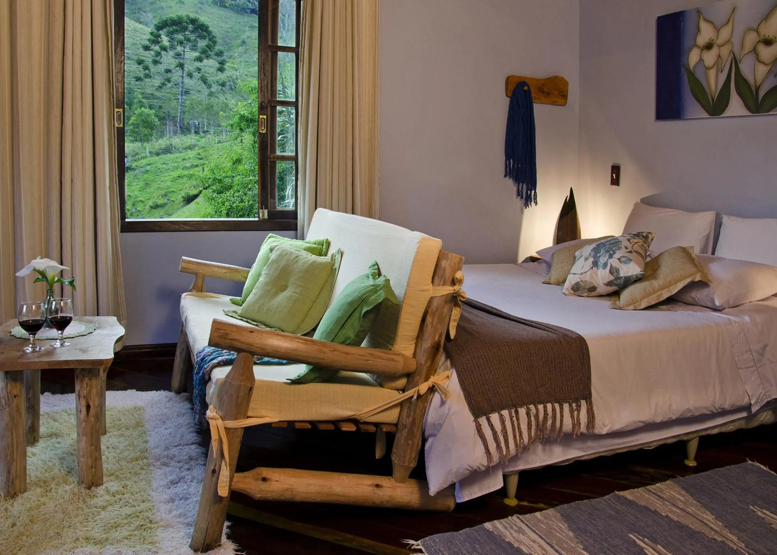 Bed in Pousada da Gruta