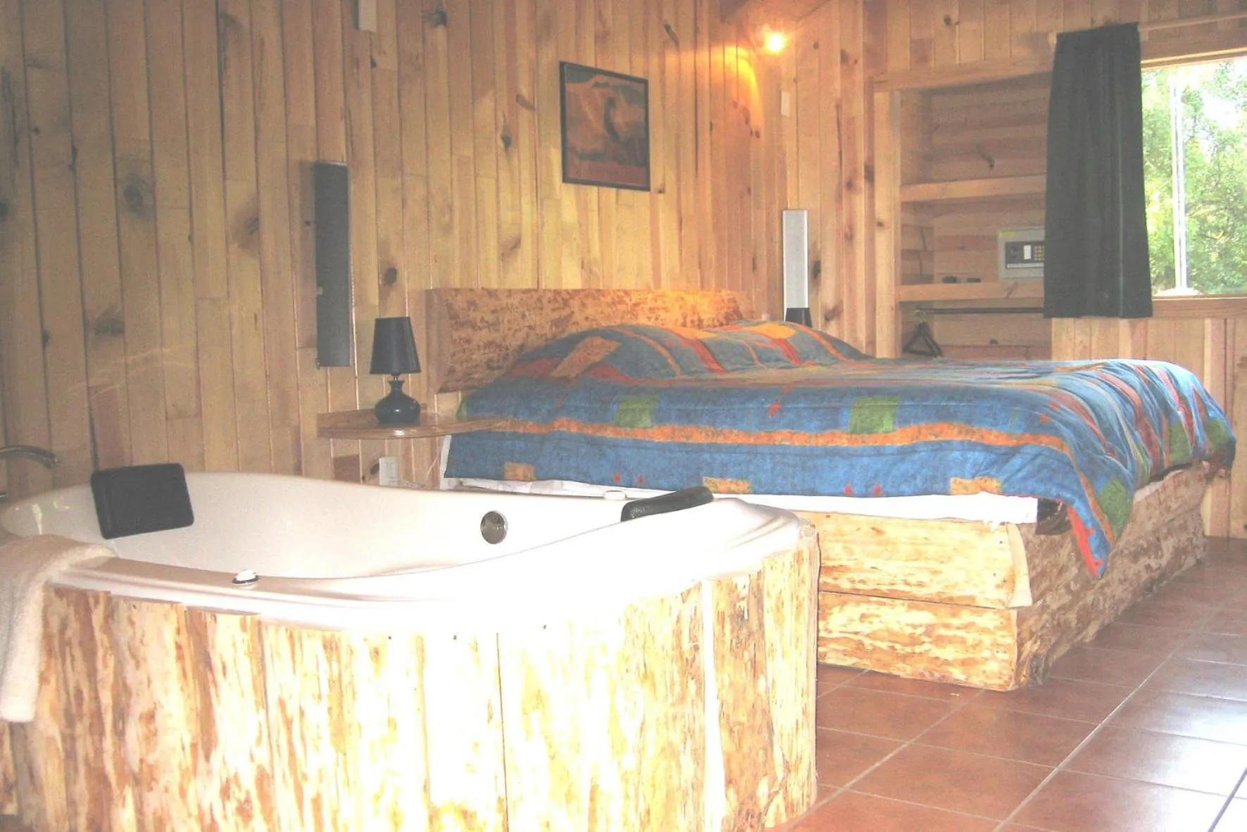 Bed in Cabañas El Estribo Hotel