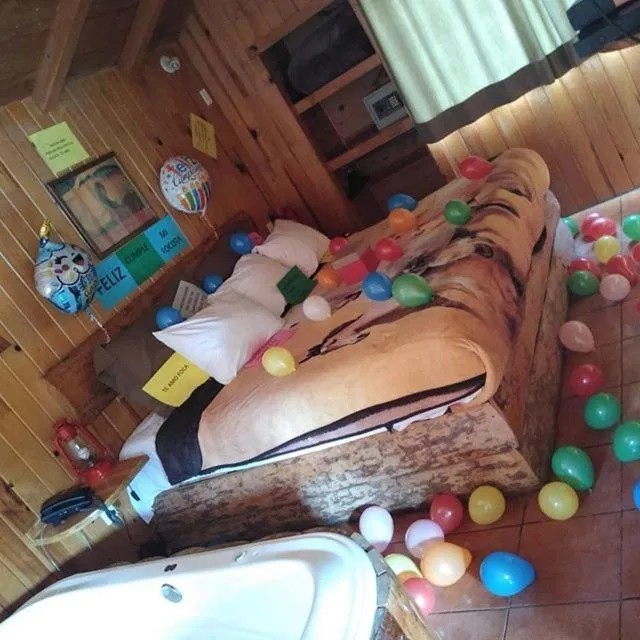 Bed in Cabañas El Estribo Hotel