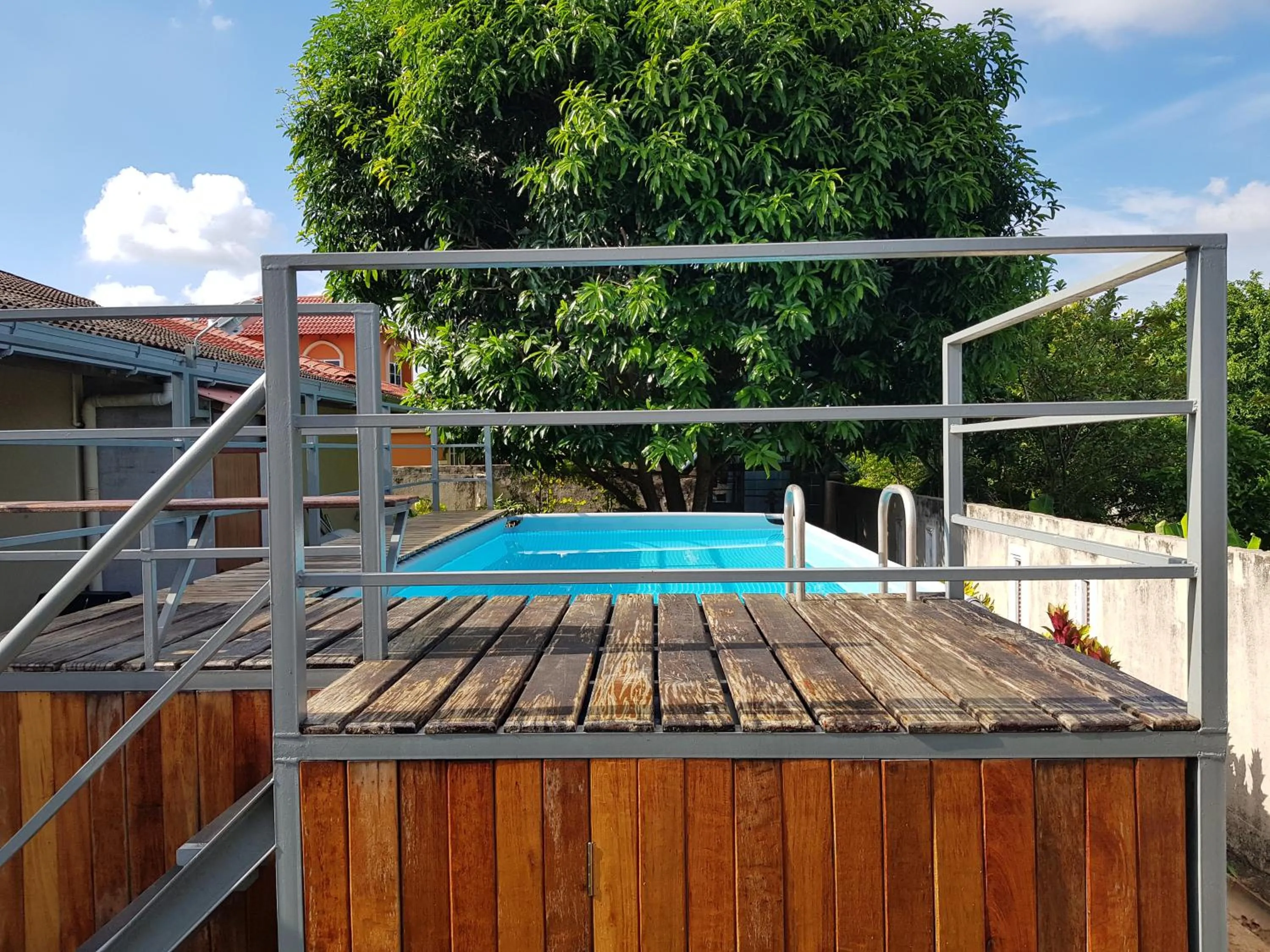 Pool view in Tiny House B&B