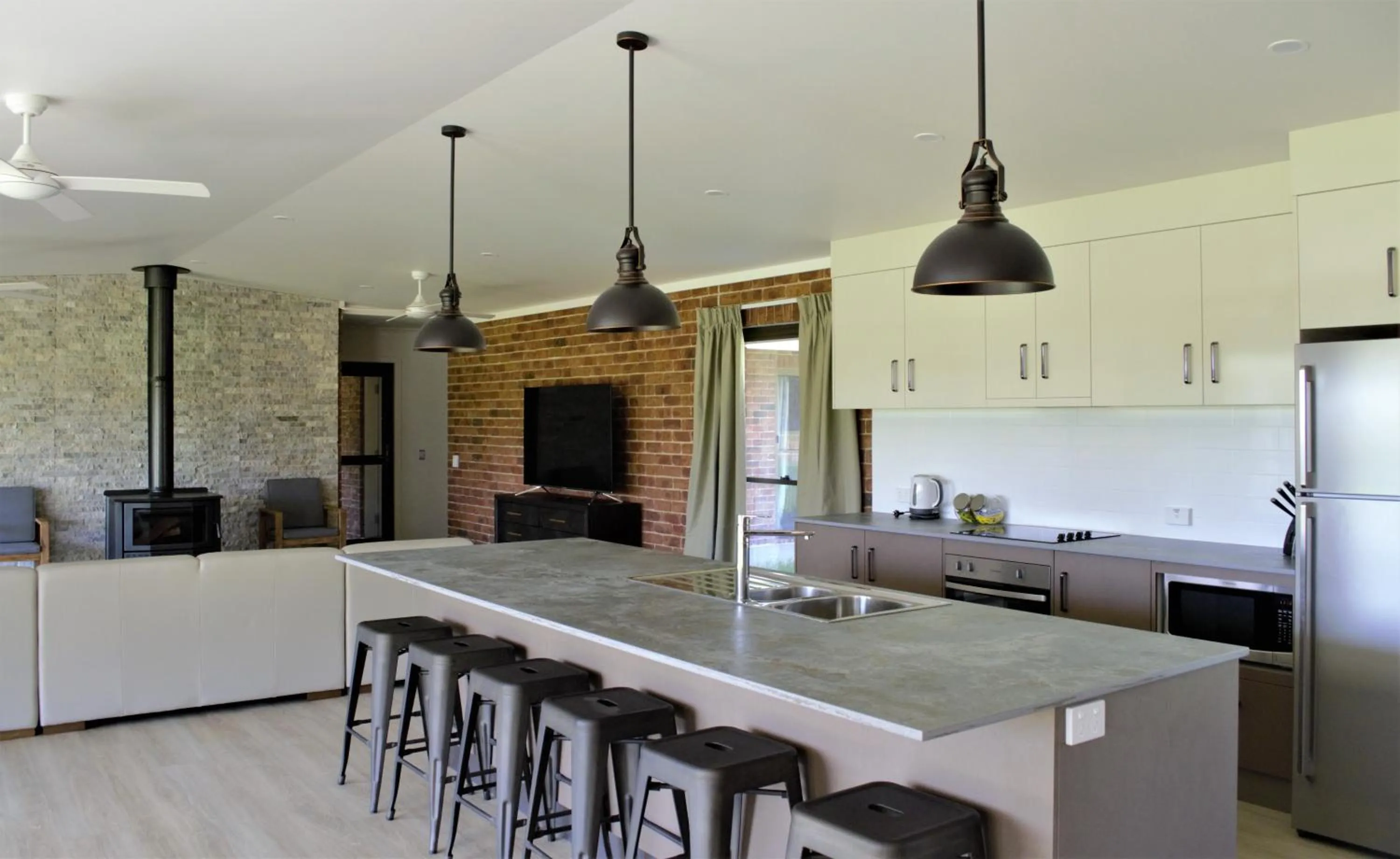 Communal kitchen in Woolshed Hill Estate