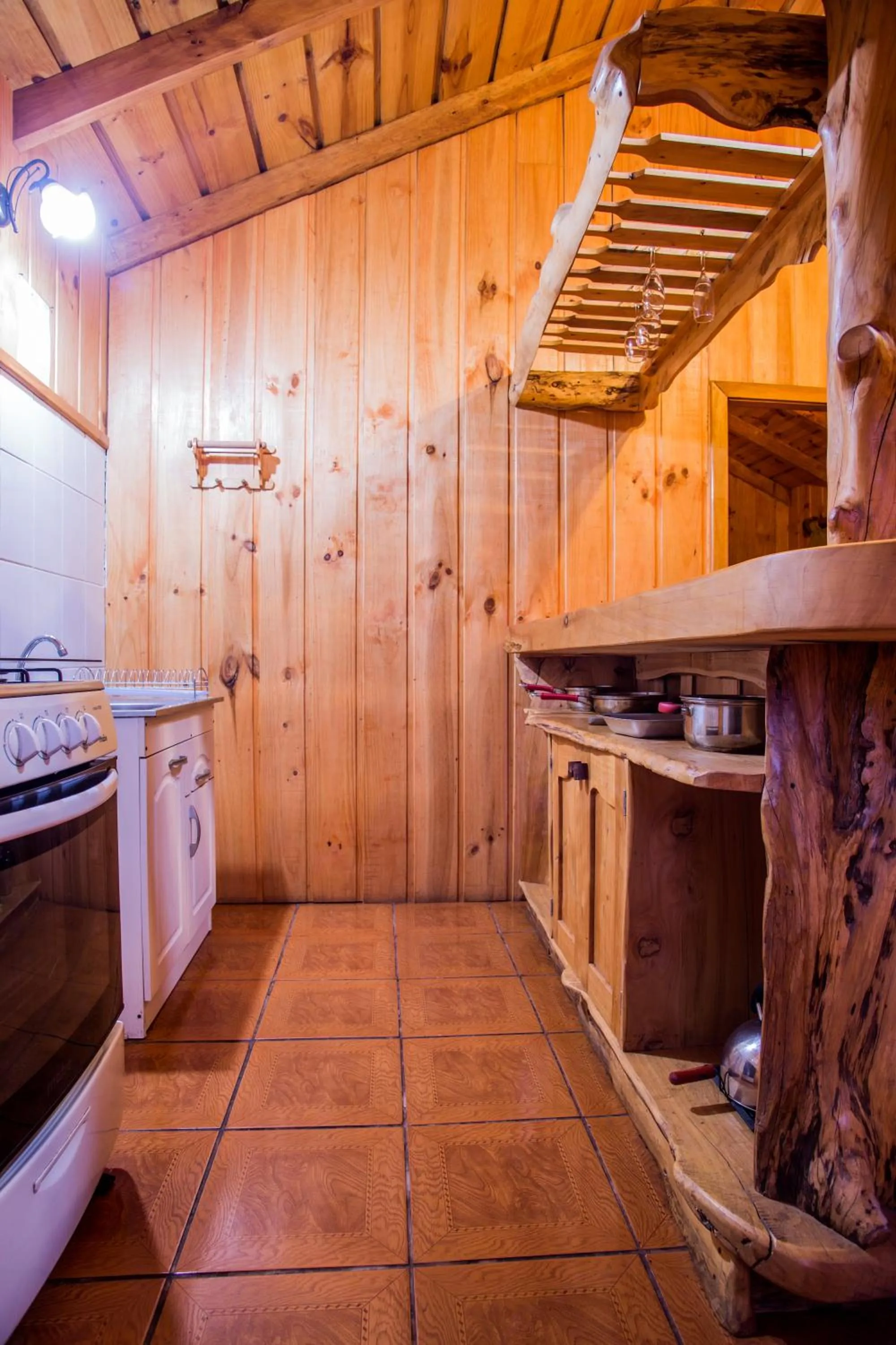 Kitchen or kitchenette in Apart hotel Puchaley Lafquen