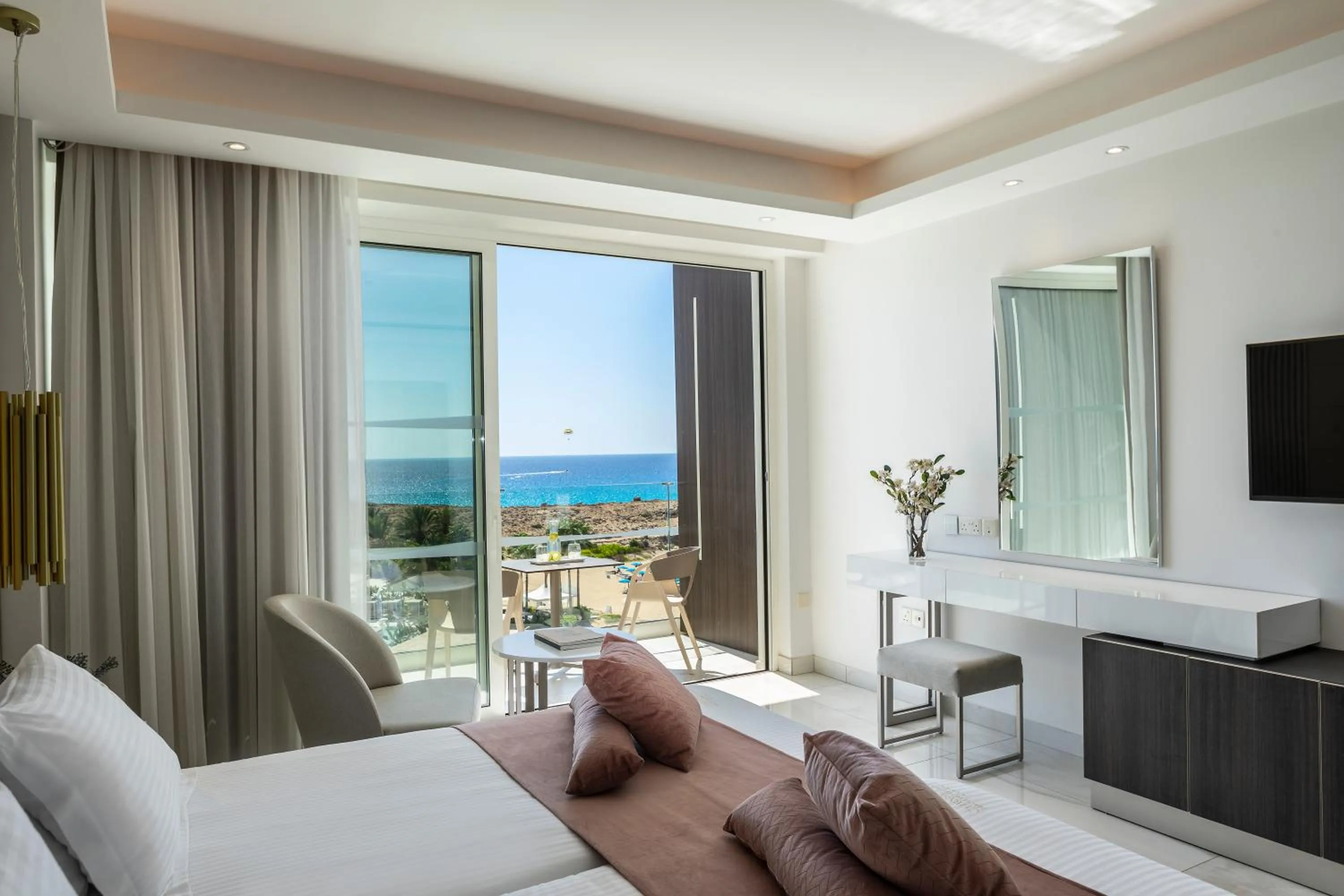 Bed in Chrysomare Beach Hotel & Resort