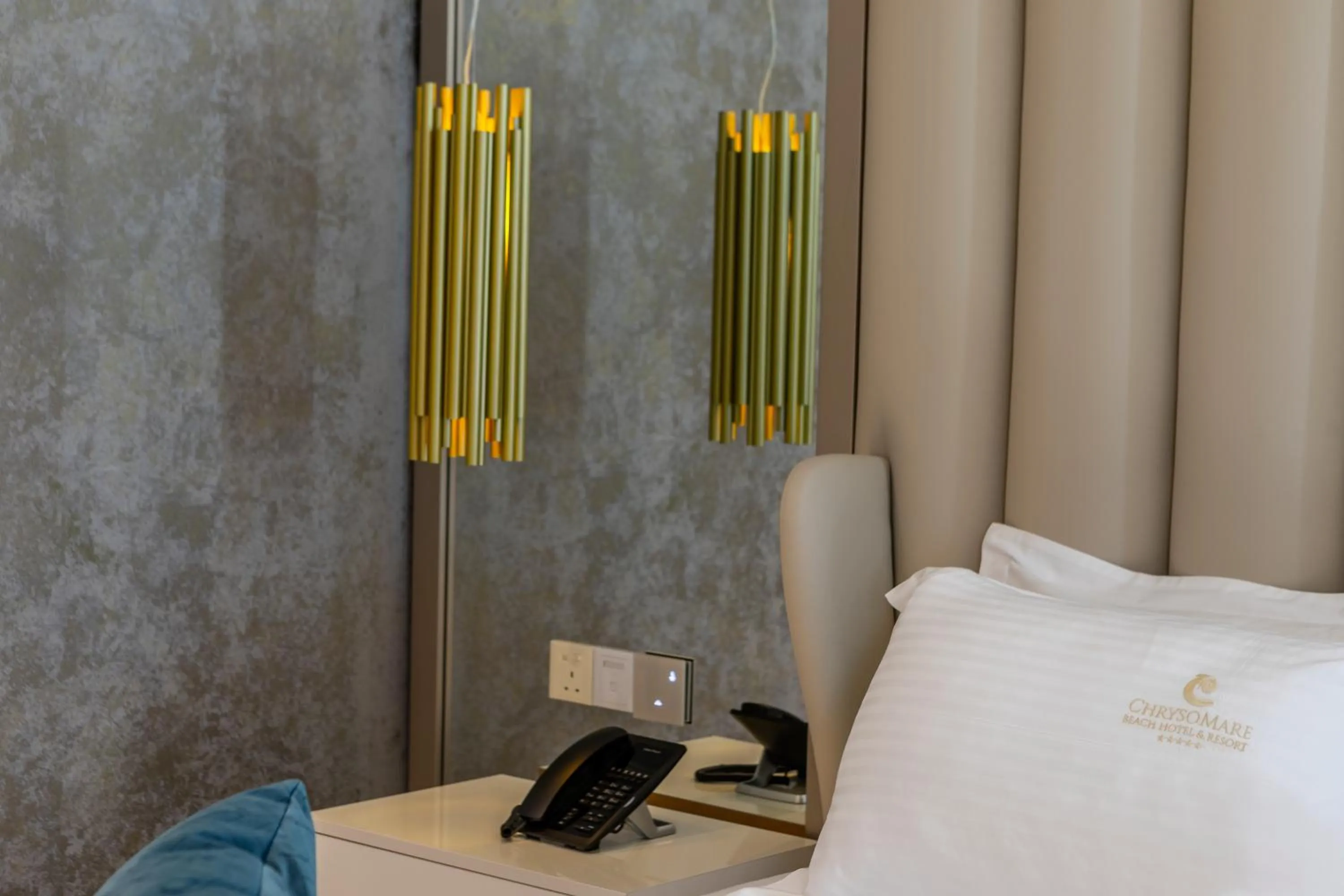 Bed in Chrysomare Beach Hotel & Resort