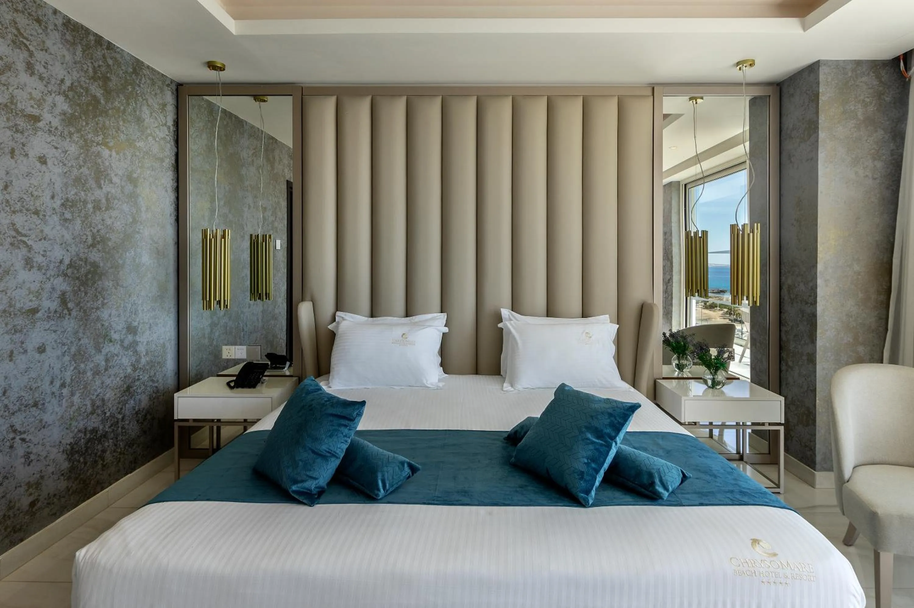 Bed in Chrysomare Beach Hotel & Resort