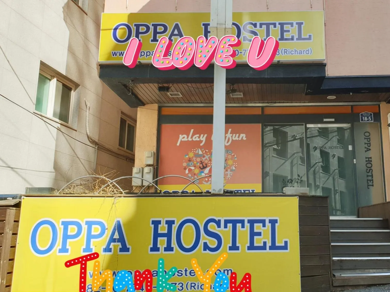 Property Logo/Sign in OPPA Hostel Sinchon-Hongdae