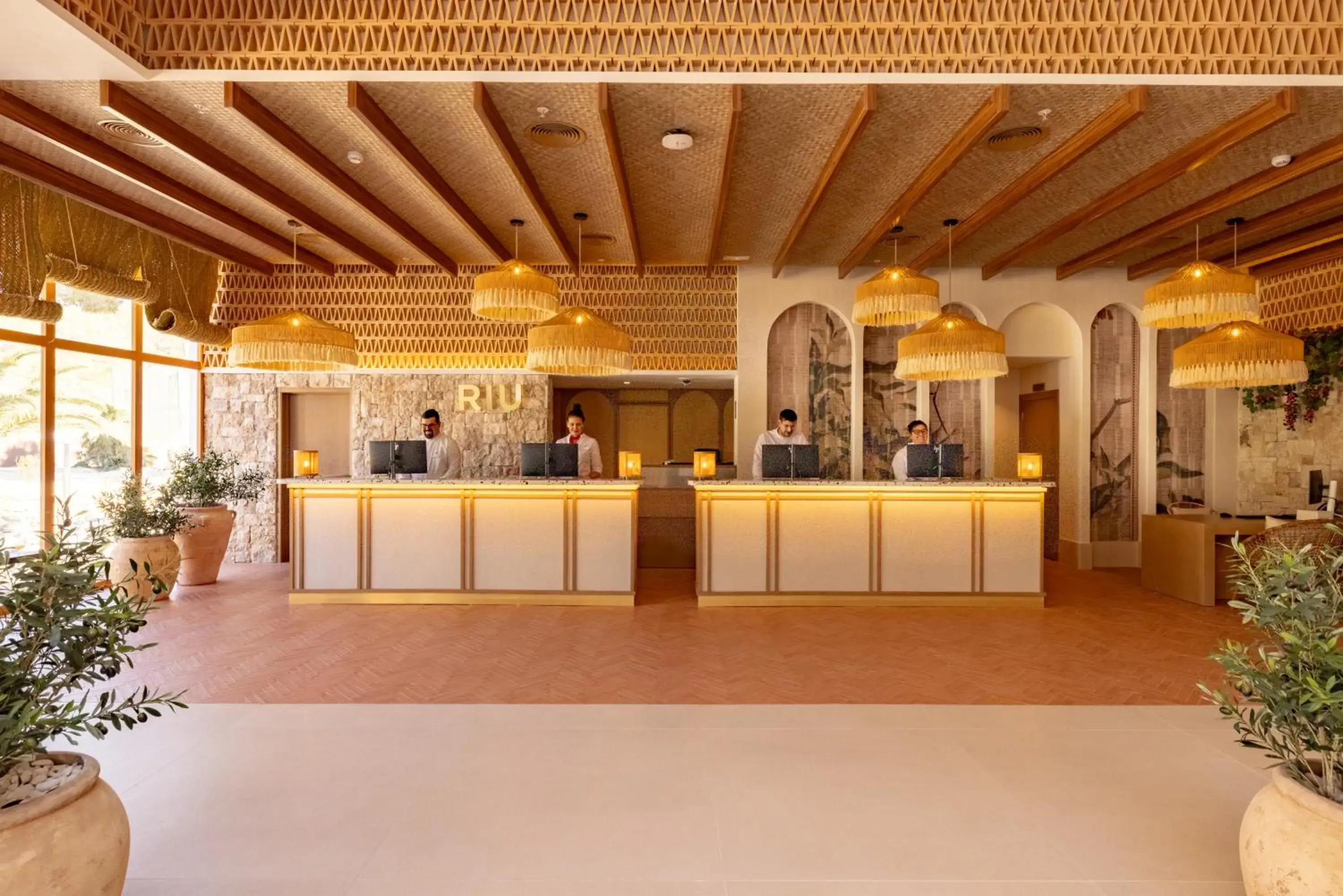 Lobby or reception in Hotel Riu Palace La Mola Lobby or reception in Hotel Riu Palace La Mola