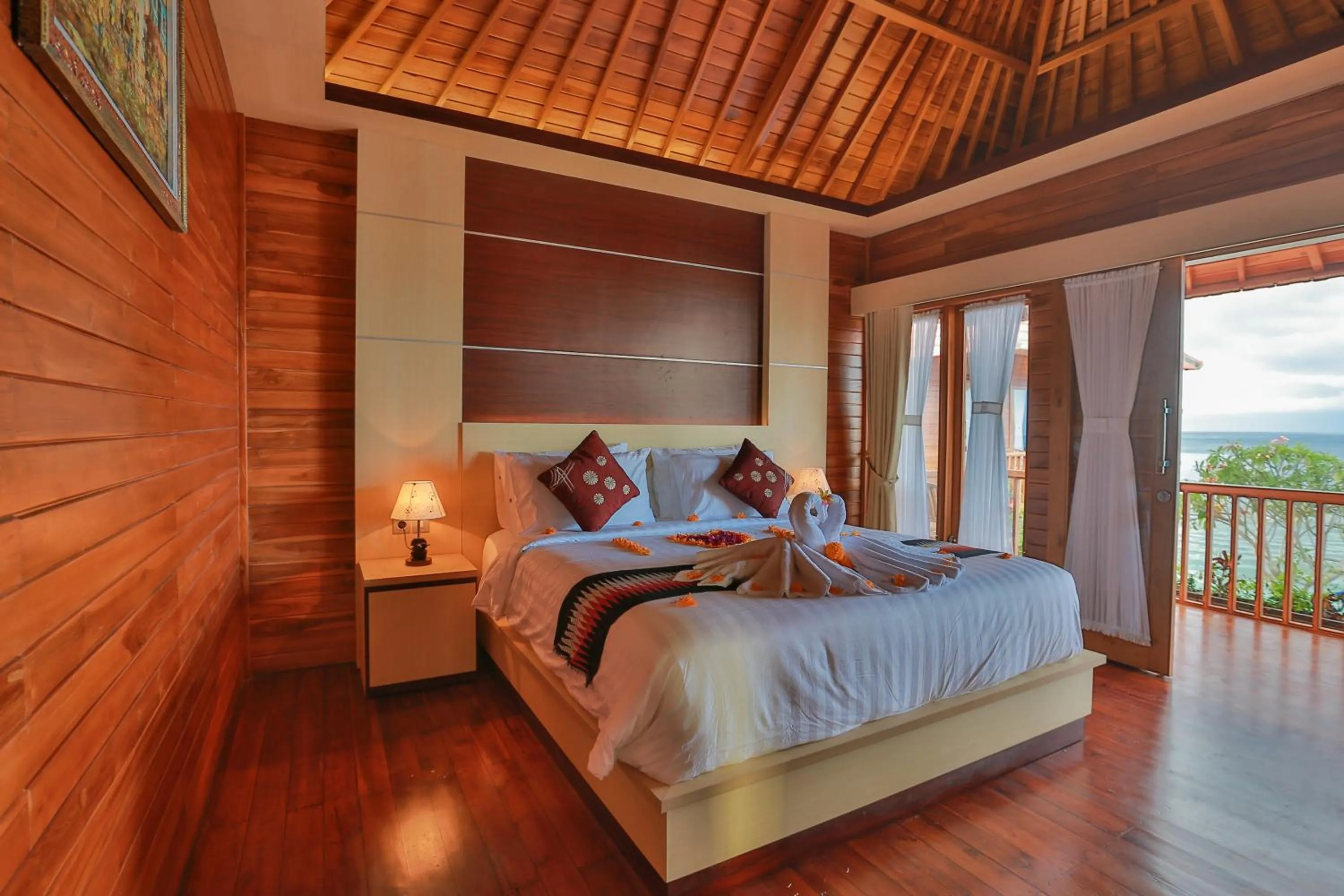 Bed in Sunrise Cottage